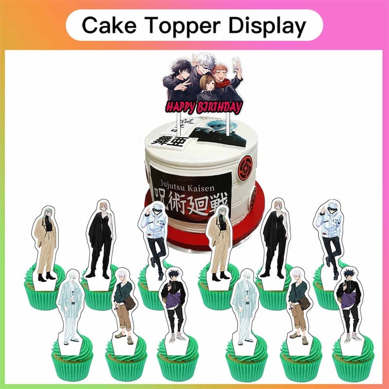 Jujutsu Kaisen Party Supplies Cake Topper Decor Banner Backdrop Tableware Balloons Birthday Decorations