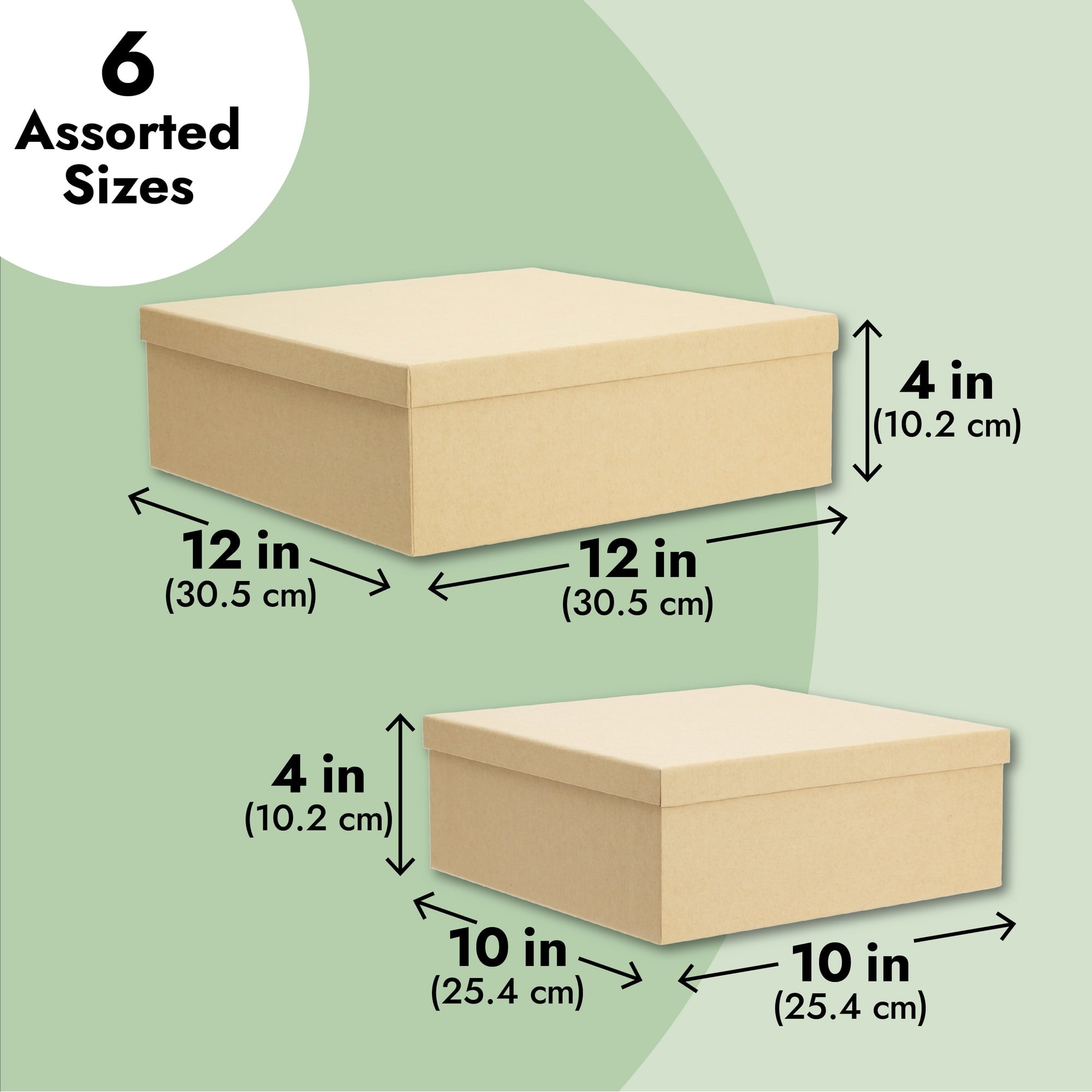 6-Pack Decorative Nested Boxes with Lids, Assorted Sizes, Square Nesting Gift Box, Large to Small, Thick Paper Board, Stackable Gift Boxes for Presents, Wedding, Birthday, DIY