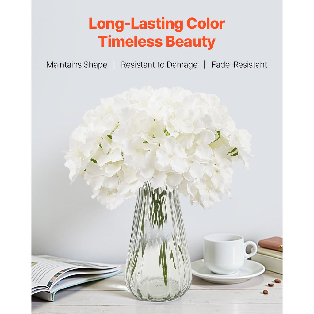 KFFKFF Synthetic Blooms, 305 Count Lifelike White Silk Imitation Hydrangea Bunch, White Counterfeit Bridal Shower with Stems for Handmade Wedding Posies, Household Centerpiece Designs