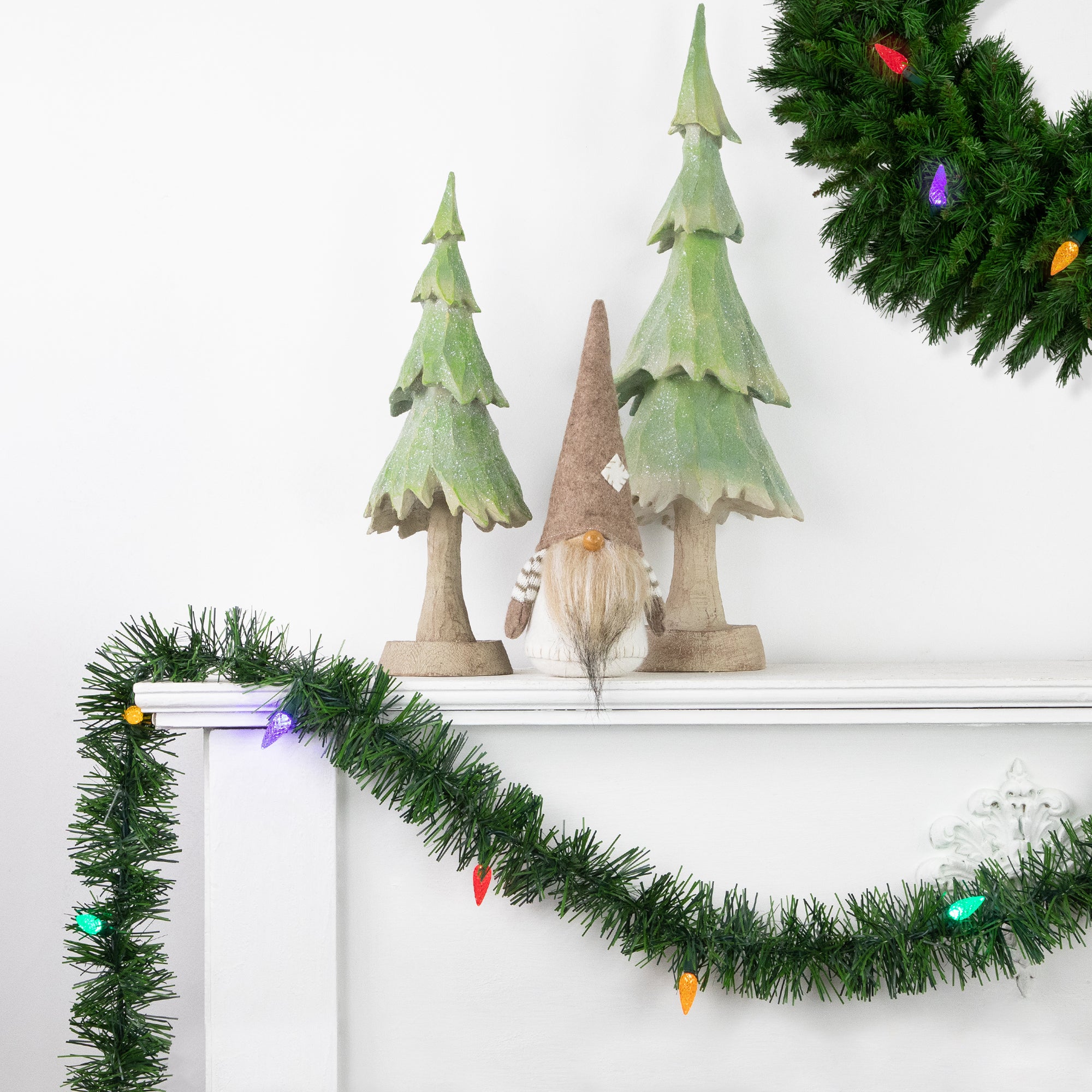 Northlight 18' x 3" Pre-Lit Pine Artificial Christmas Garland, Multicolor LED Faceted Lights
