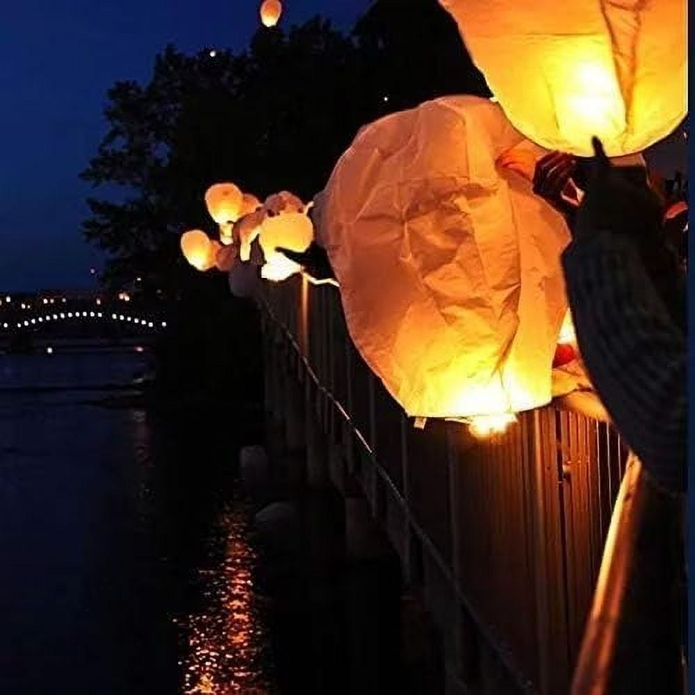 Birthday Party, New Years, Festival Chinese Paper Lanterns,20 Pack Colorful Paper Wishing Lanterns for Weddings,
