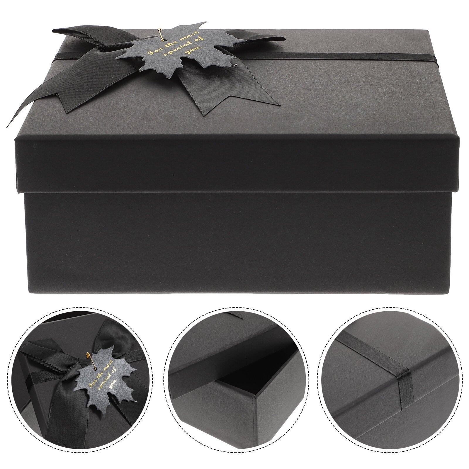 1Pc Christmas Gift Box Creative Present Package Case Paper Box (Black)