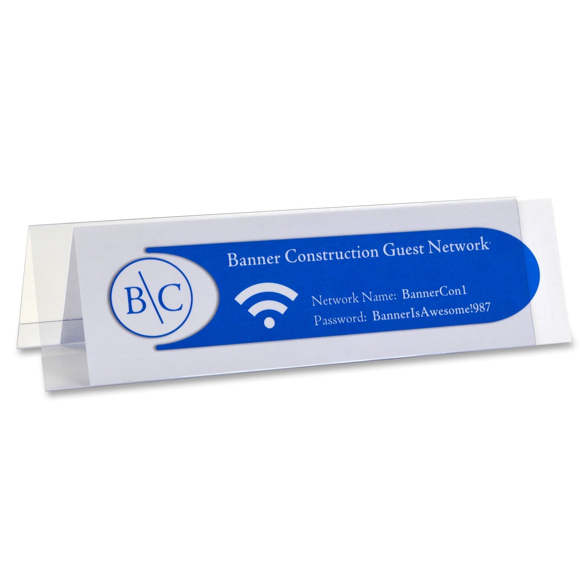C-Line Tent Card Holders, 2 1/2" x 8 1/2", Rigid Heavyweight Clear Plastic, 25/Box