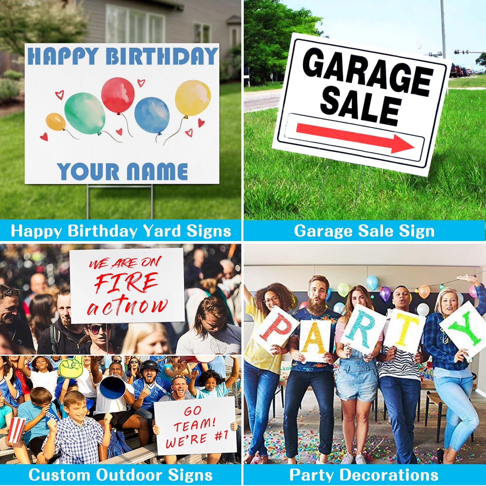 Remiawy Blank Yard Signs, 10 Pack 17x12 inches Yard Sale Signs with Stakes, White Corrugated Plastic Custom Outdoor Lawn Yard Sign, Double Sided Holder for Garage Birthday Party Guidepost Decorations