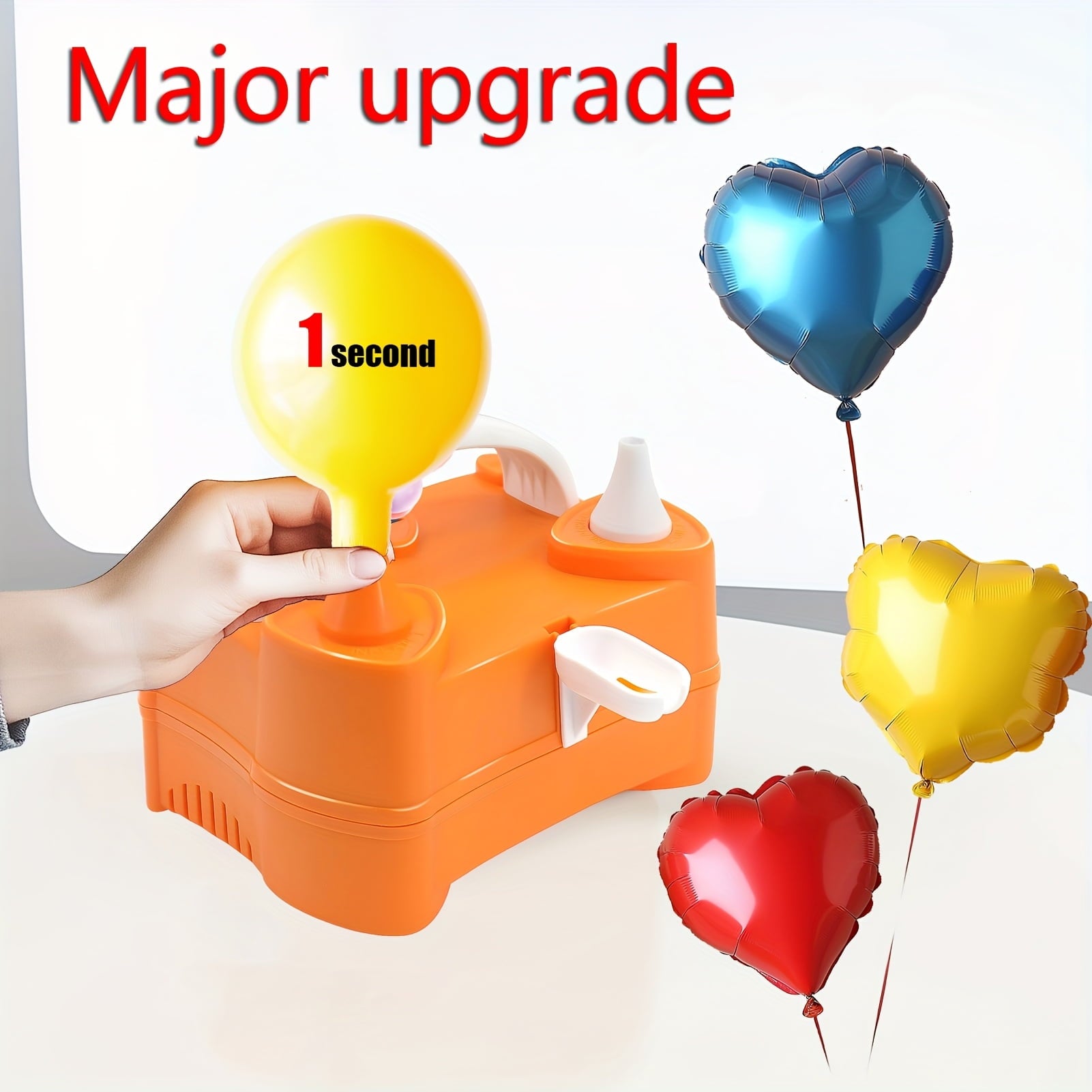 Portable Automatic Dual Nozzle Balloon Pump Electric Air Inflator with Tying Tools,Perfect for Birthday Parties, Showers Decorations, Party Balloon Inflator |Durable Plastic Construction