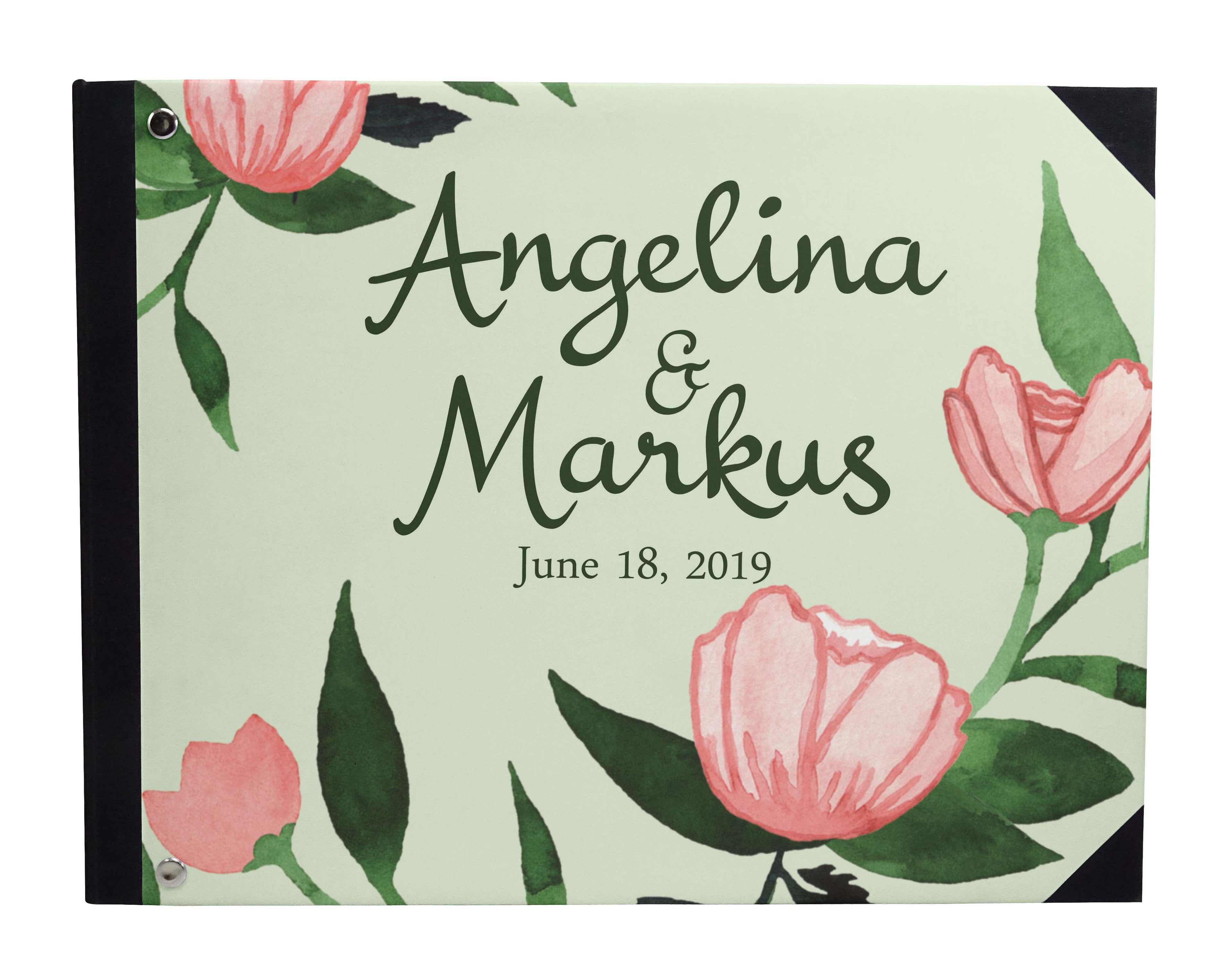 Darling Souvenir White Hanging Heart Wedding Guest Book Hardbound Guest Sign-In Book Guest Registry Guestbook-9 x 12 Inches