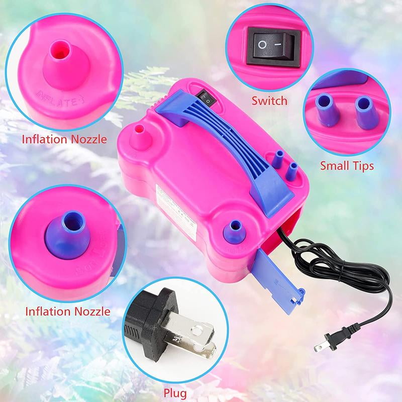 Electric Air Balloon Pump, Portable Dual Nozzle Electric Balloon Inflator, Electric Balloon Pump for Birthday Party Decoration, 110V 600W
