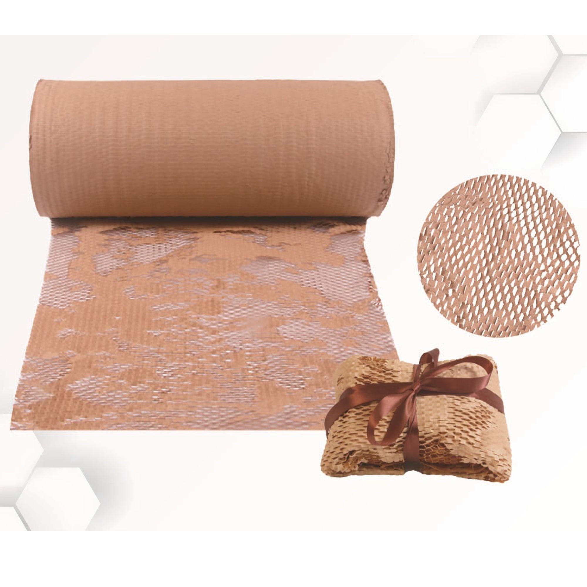 Honeycomb Packing Paper,15in Wx 164ft L Bubble Cushioning Wrap for Moving，Biodegradable Gifts Wrapping Paper