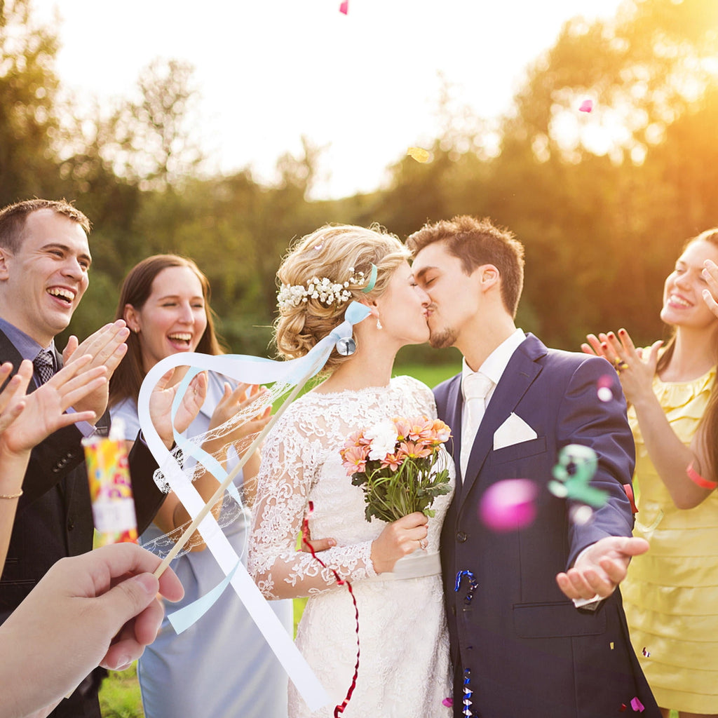 Worgeous 30 pcs  Wedding Streamers Wedding Lace Ribbon Sticks Ribbon Fairy Sticks Party Ribbon Streamers