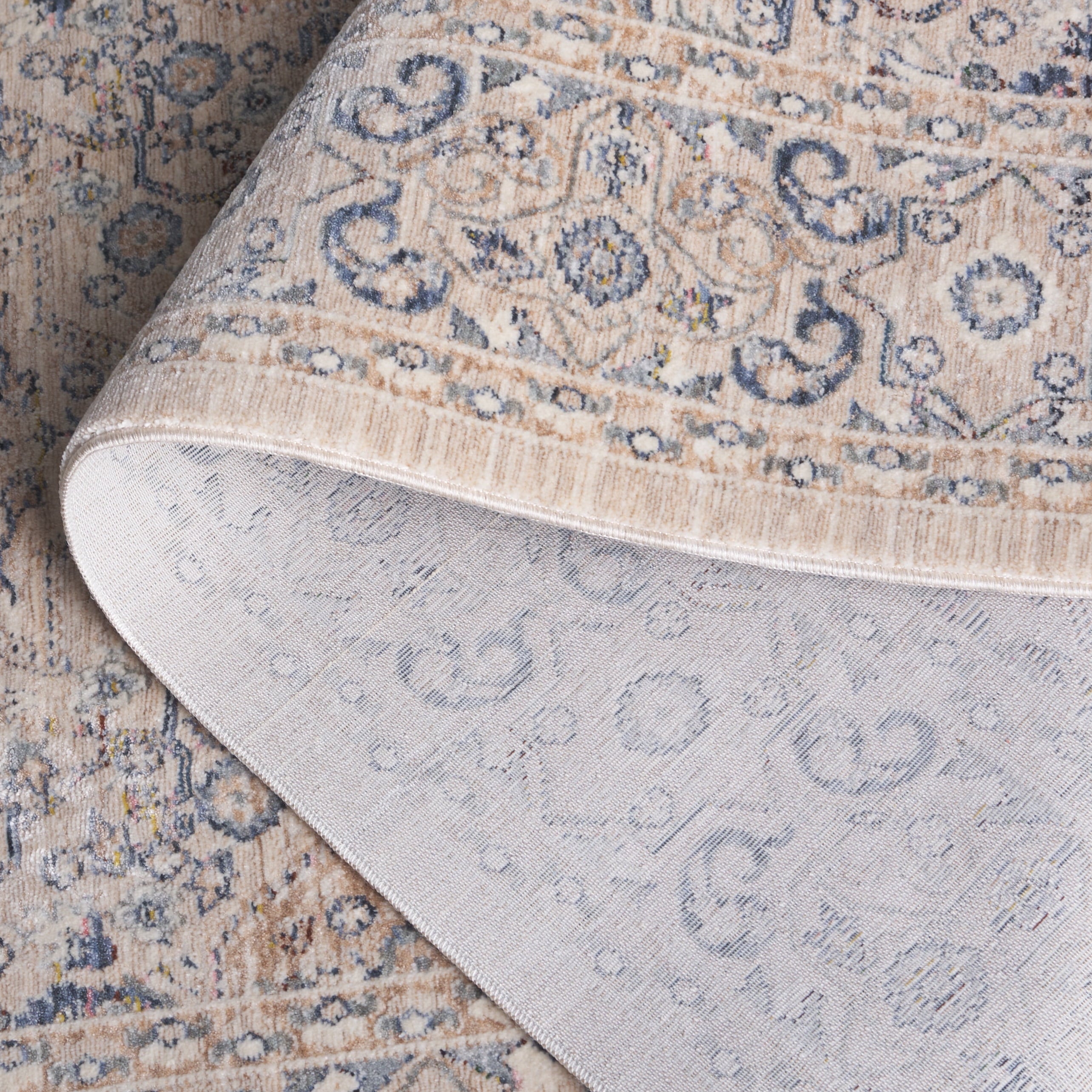 SAFAVIEH Sutton Aisling Oriental Runner Rug, Beige/Navy, 2'2" x 8'