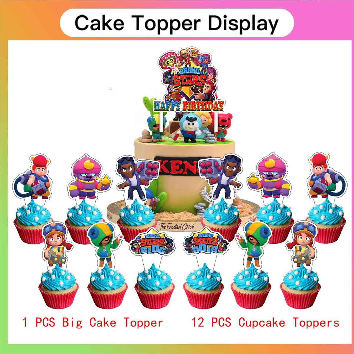Brawl Stars Balloons Supplies Party Decor Plates Decorations Banner Cake Topper Tableware Banner Backdrop