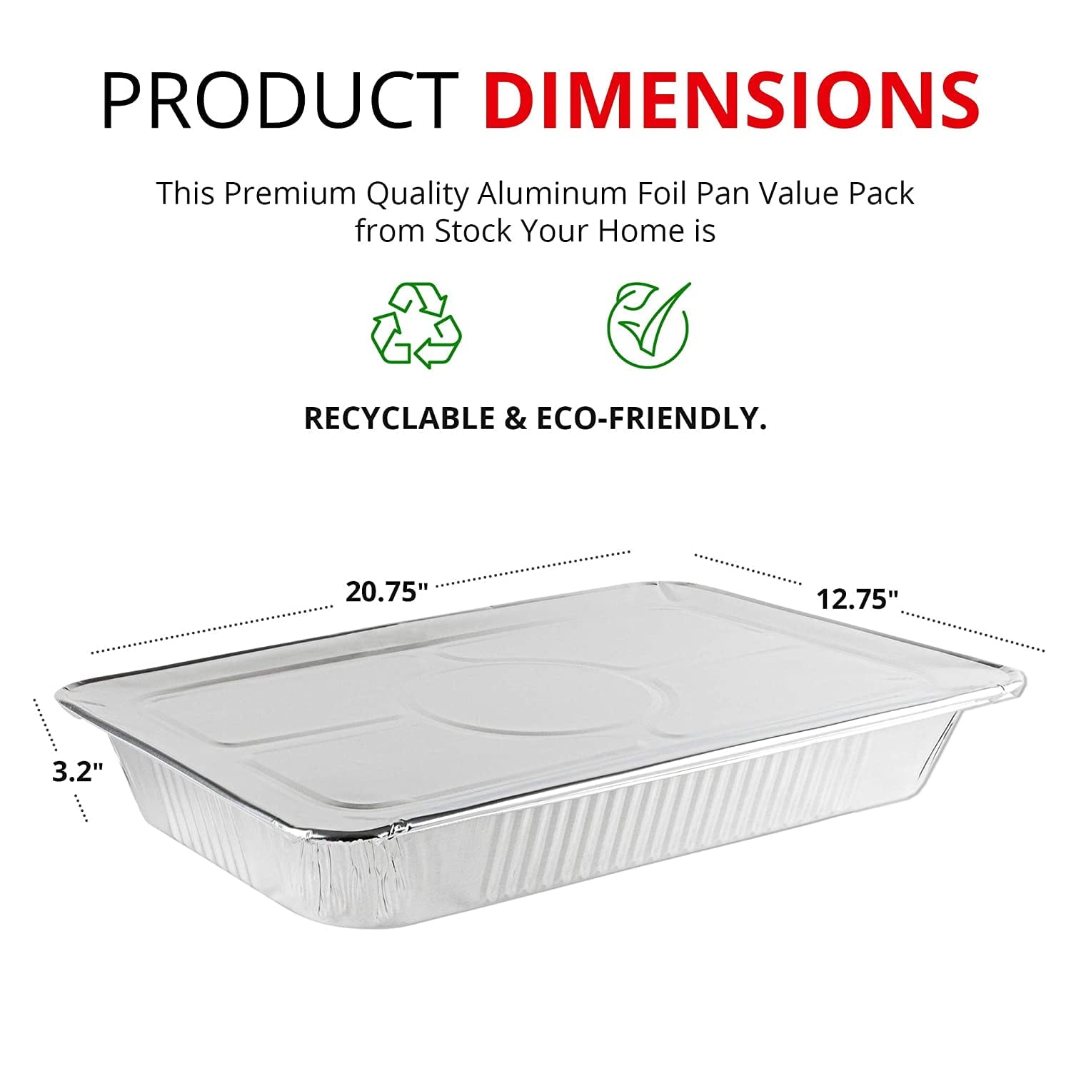 Aluminum Pans with Lids 21x13 Disposable Roasting Pans with Covers - 10 Foil Pans and 10 Foil Lids - Sturdy Catering Pans - Disposable Food Containers Great for Prepping Large Slabs of Meat