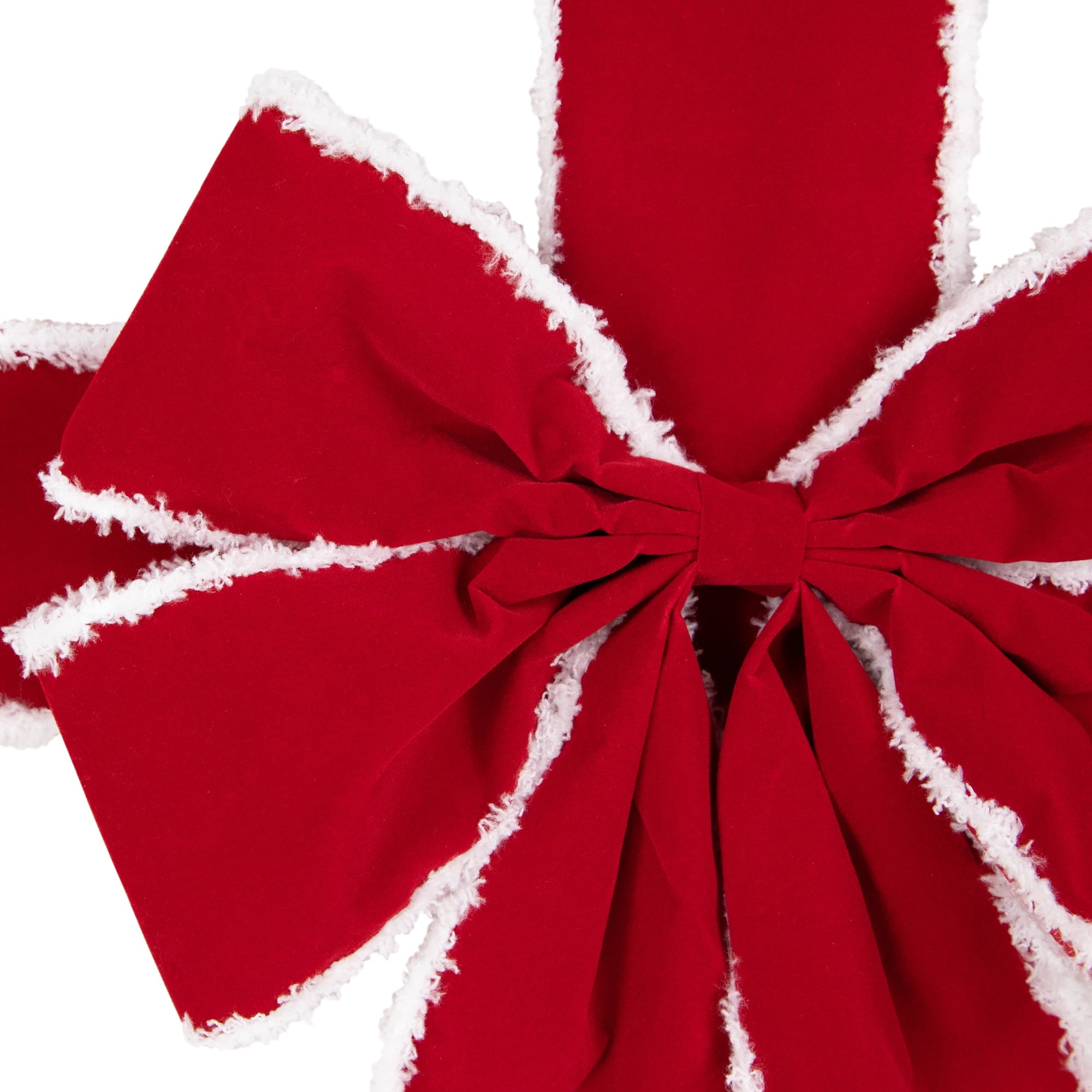 Northlight 14' Red and White Velvet Christmas Door Bow