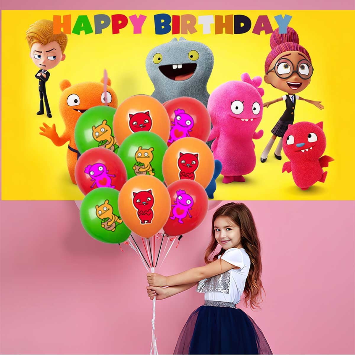 Ugly Doll Balloons Plates Party Supplies Decoration Birthday Cake Topper Decor Banner Backdrop Tableware