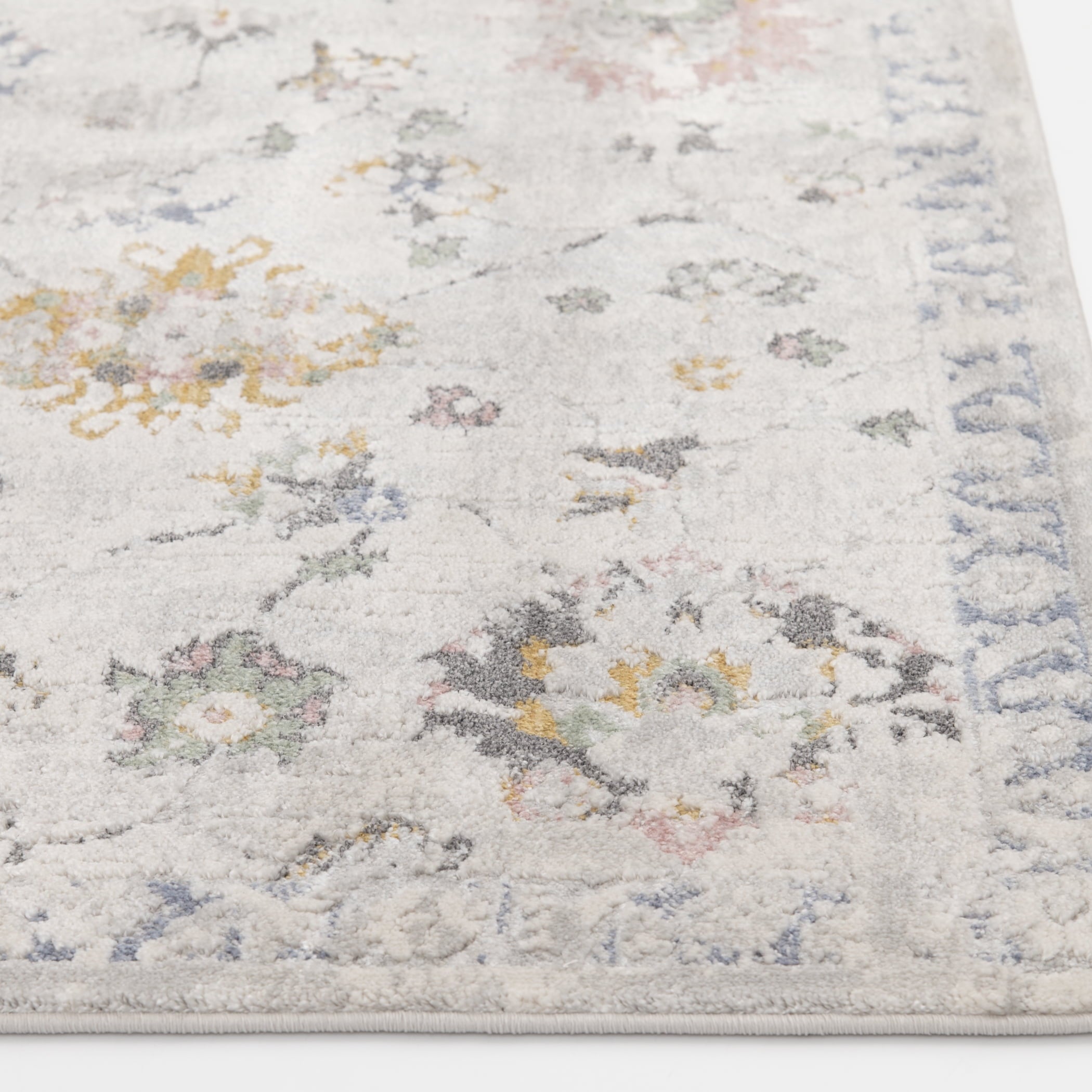 Better Homes & Gardens Persian Blooms Silver Indoor Area Rug, 5' x 7'