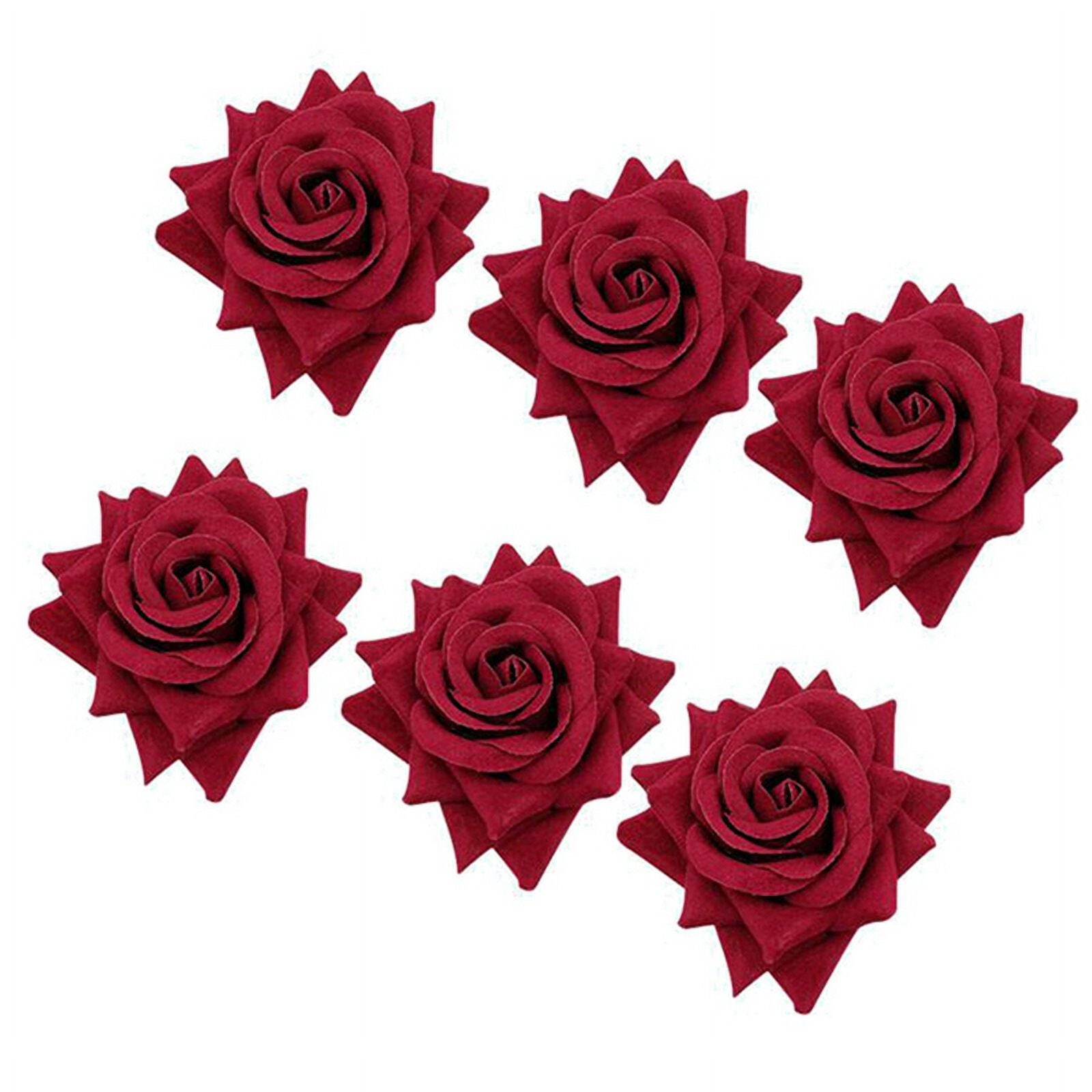 48 PCS Red Rose Shape Towel Buckle Napkin Ring Wedding 's Day Hotel Table Decor Metal Gold Napkin Holder