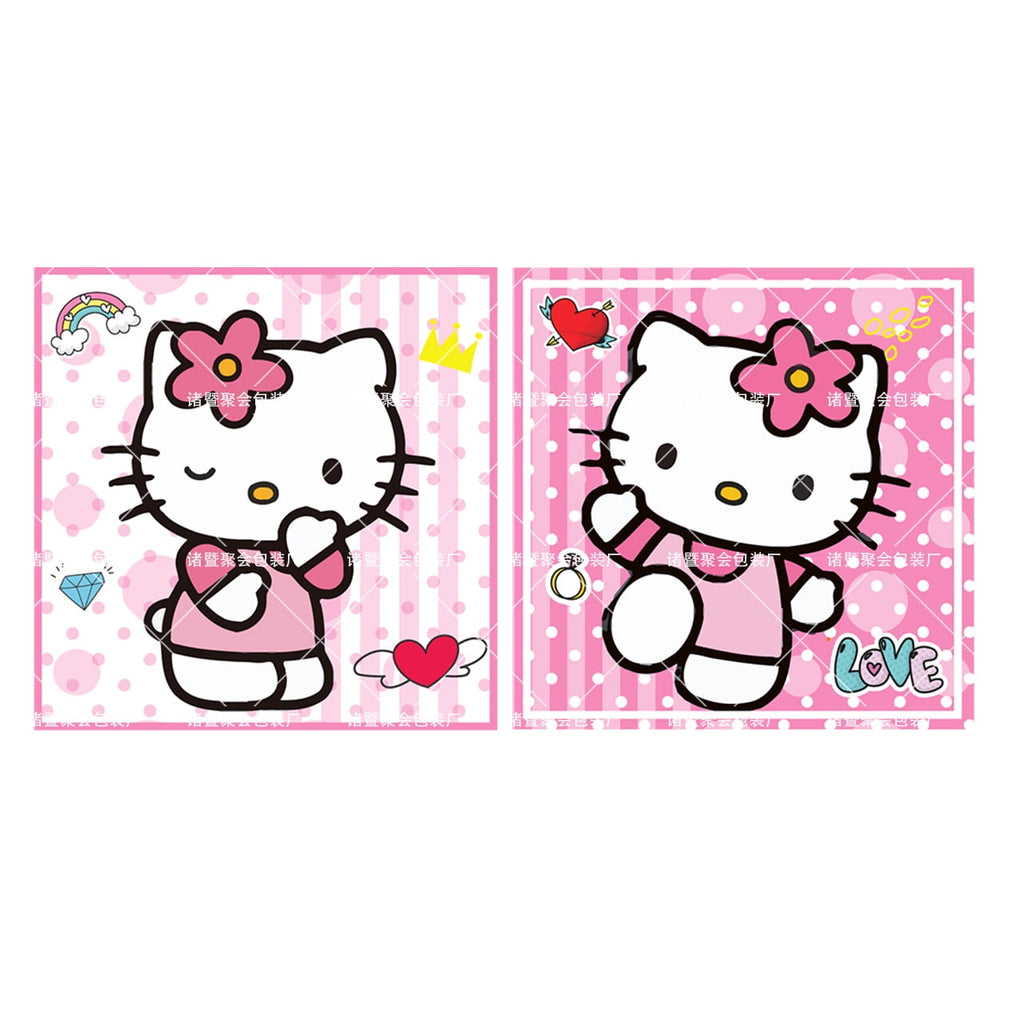 Hello-Kitty 71/81 PCS Party Supplies, Party Tableware, Disposable Paper Plates- Napkins-Forks Dinnerware Set