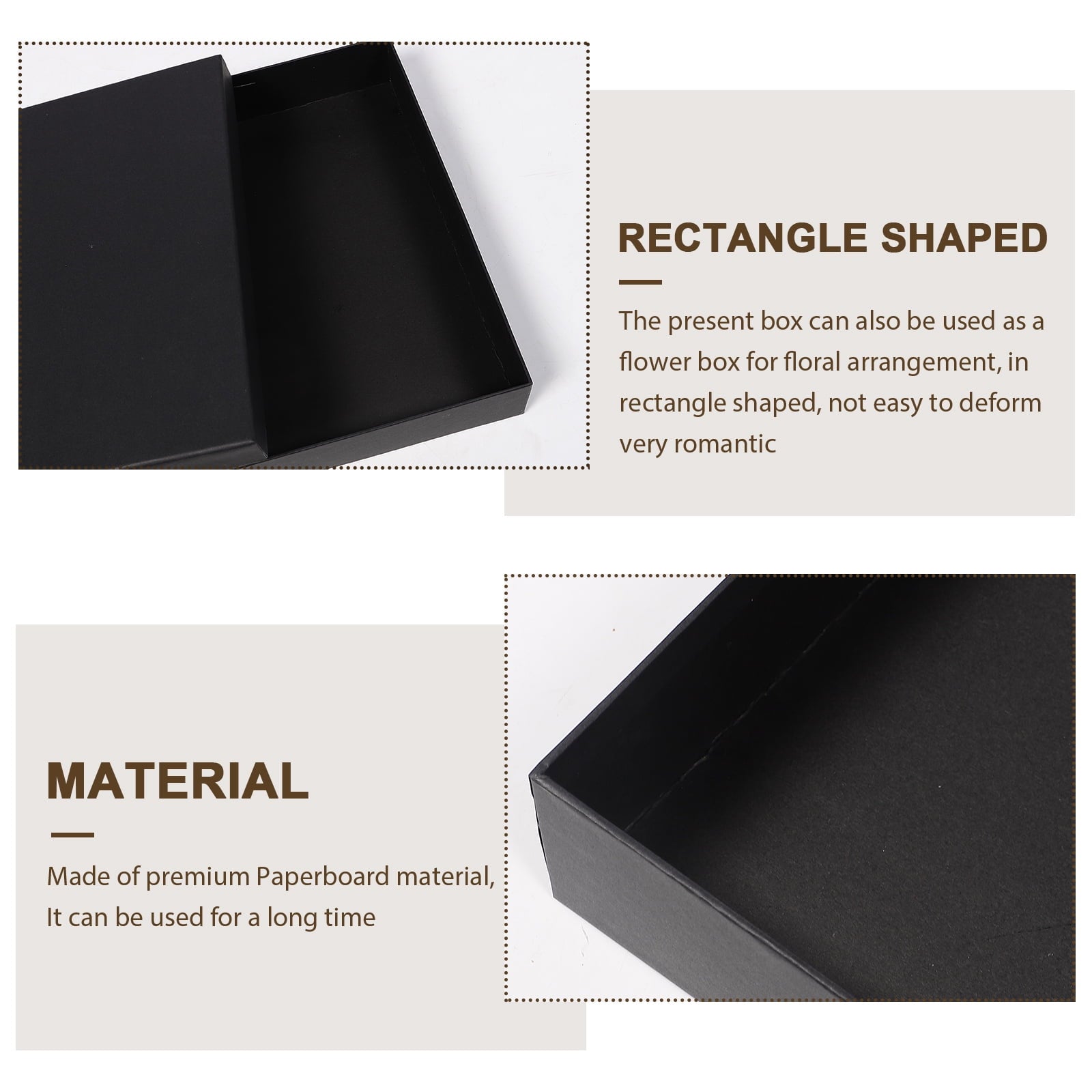 Raindrops Large Gift Boxes with Lids for Storage Use Black Paperboard Gift Box for Valentine's .5x4.5x3 Inches