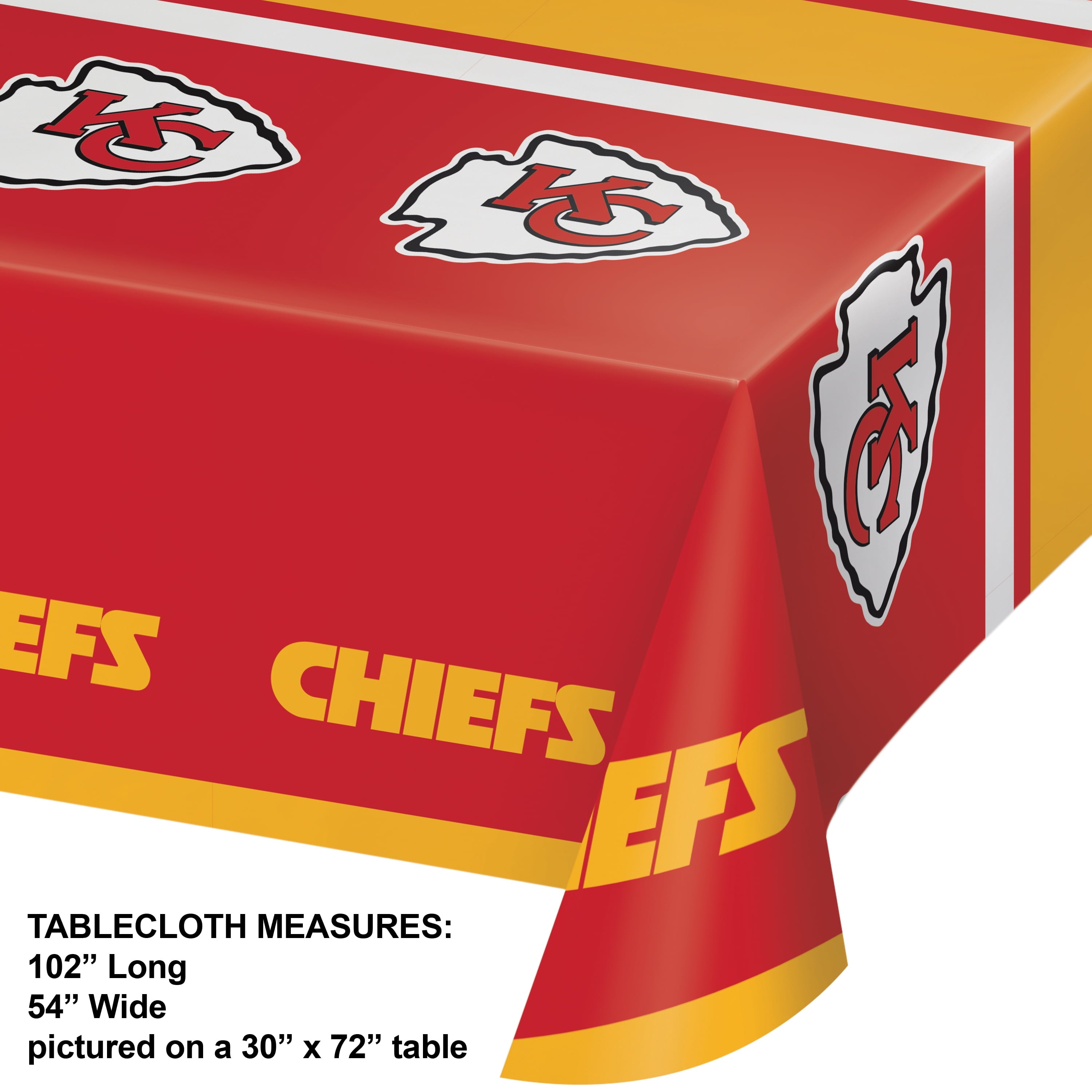 Kansas City Chiefs Plastic Tablecloths, 3 Count