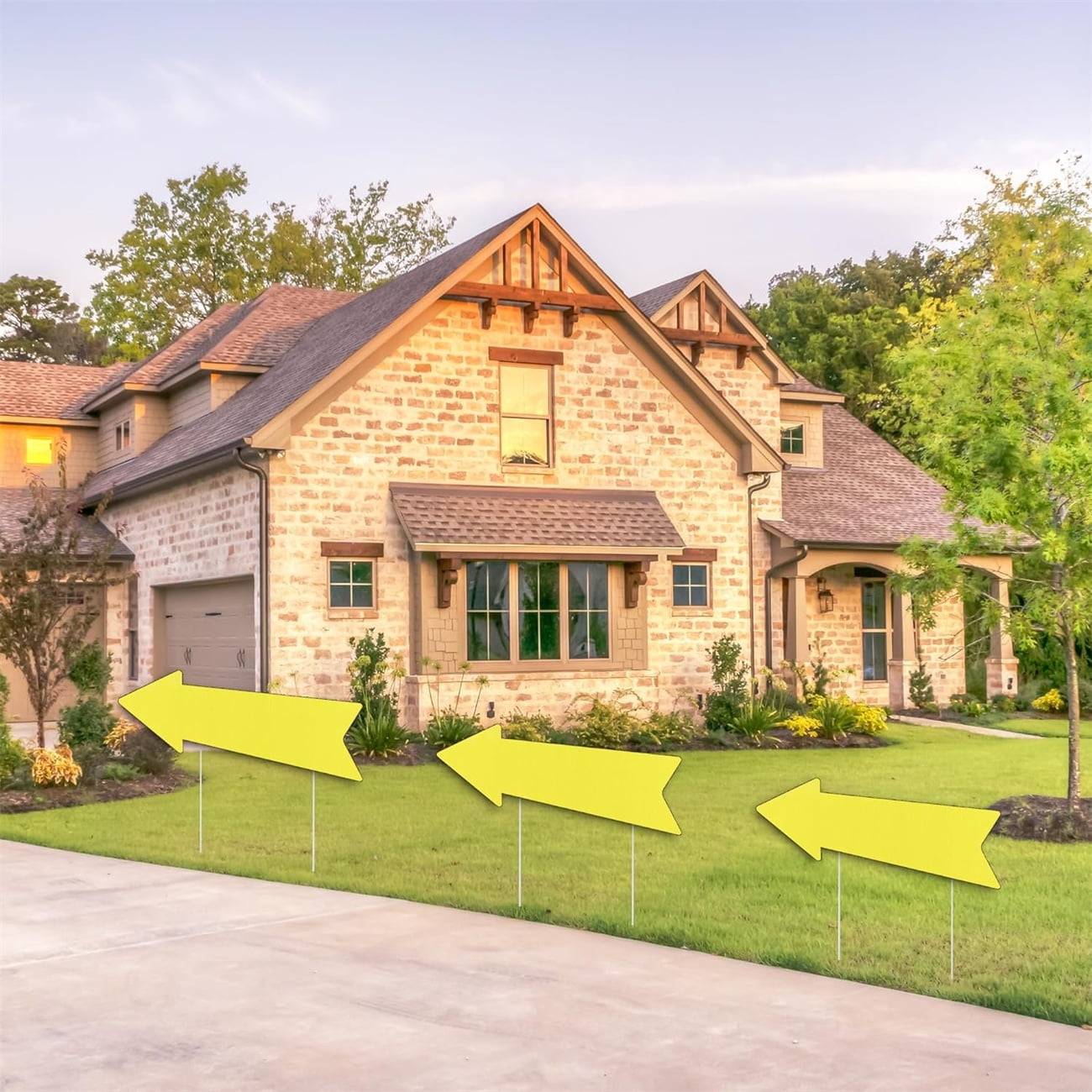 10 Pack Blank Yard Signs,Bexikou Yellow Arrow Signs with Stakes, This Way Directional Arrow Yard Sign,Wedding Yard Signs,Birthday Party Welcom Signs for Outdoor Lawn Garden
