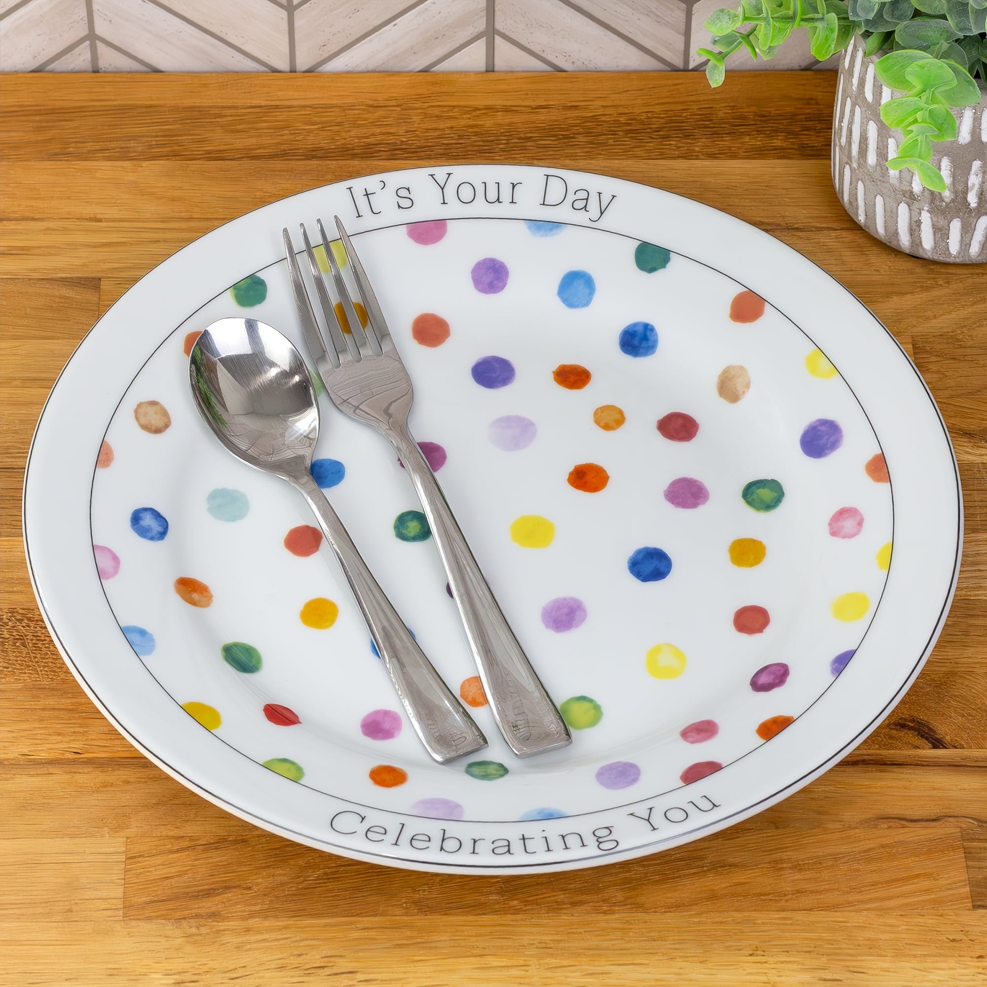 Darware Decorative Birthday Plate, Special Occasion It’s Your Day Ceramic Gift Plate for Birthdays, Anniversaries, Weddings, and More