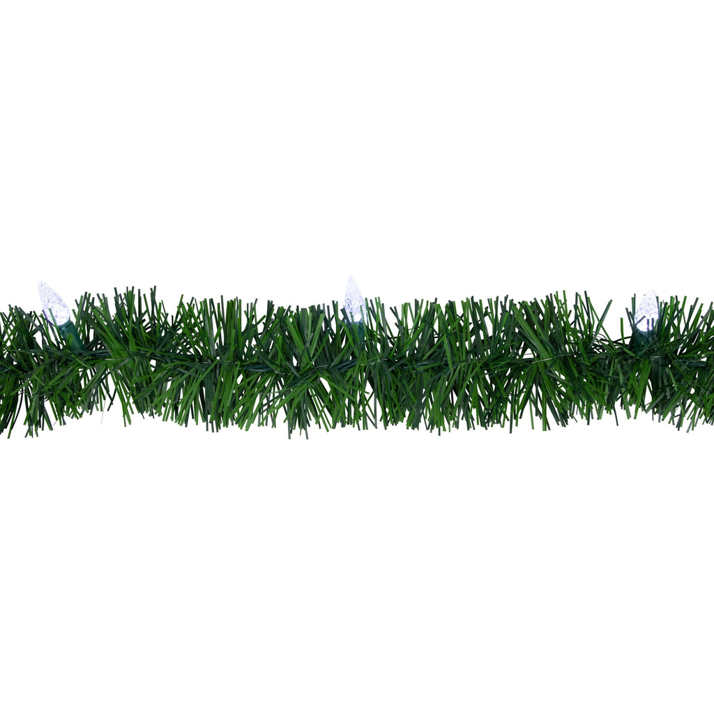 Northlight 18' x 3" Pre-Lit Pine Artificial Christmas Garland, Pure White LED Faceted Lights