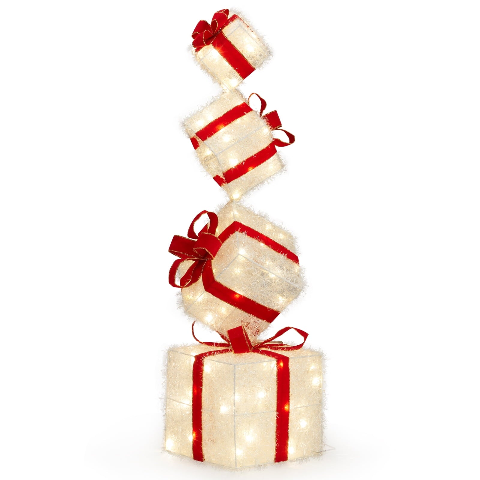 Ktaxon Set of 4 Lighted Gift Boxes for Christmas Holiday Decor