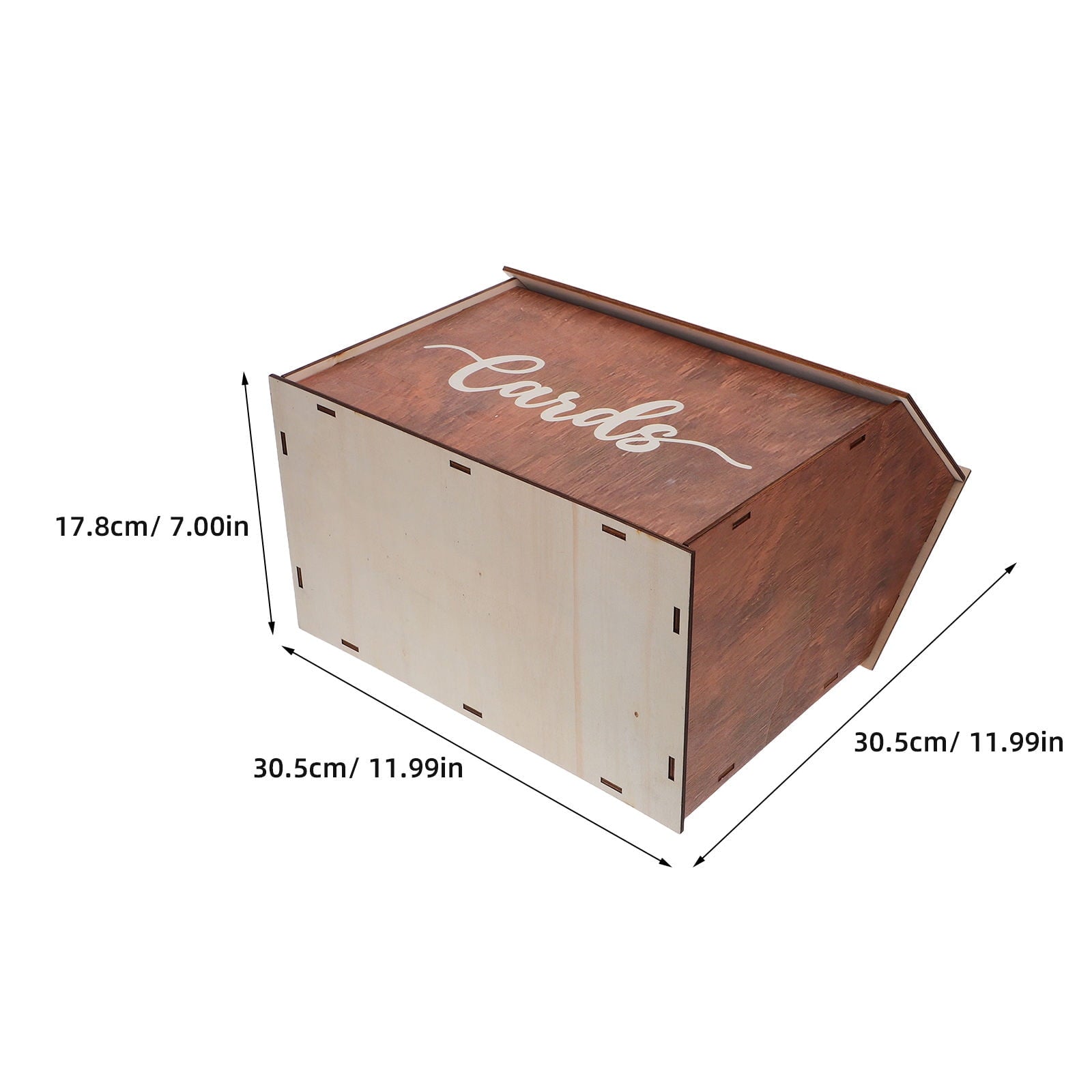 TABLZONE Elegant Wood Wedding Card Holder Box Brown for Birthdays Bridal Showers