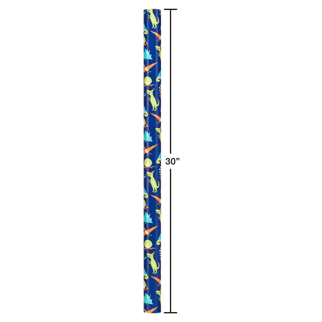American Greetings Reversible Birthday, Baby, Wedding, and All Occasion Wrapping Paper, Unicorns and Dinosaurs (9 Rolls, 225 sq. ft.)