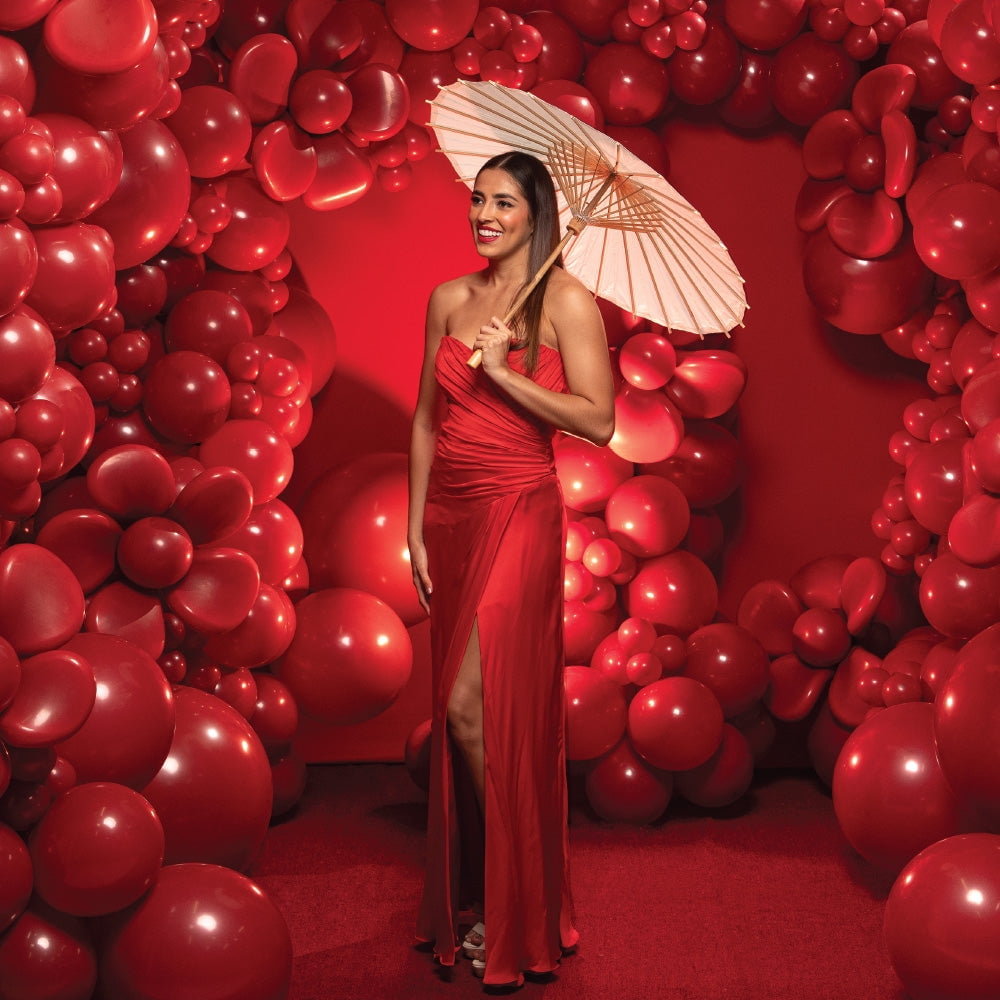 11 inch Sempertex Deluxe Imperial Red Latex Balloons (100 Pack) - Party Supplies Decorations