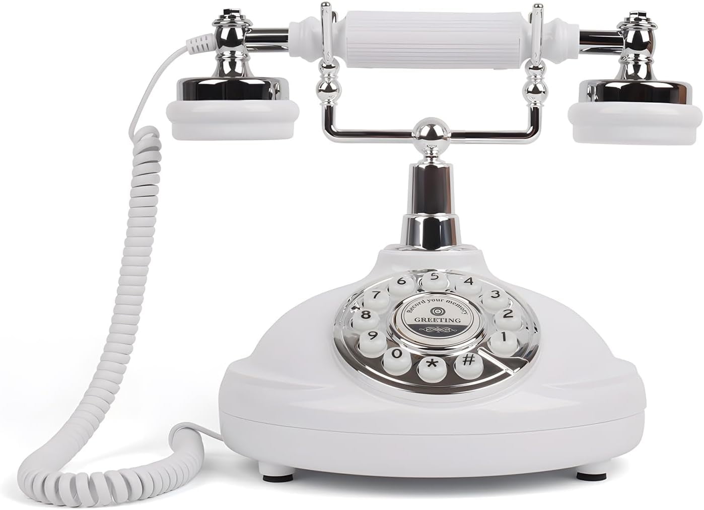 Audio Guest Book Wedding Phone Record Customized Voicemail with Audio Guest Book for Parties Weddings Birthdays Rentals Confessions Phone Record (White)