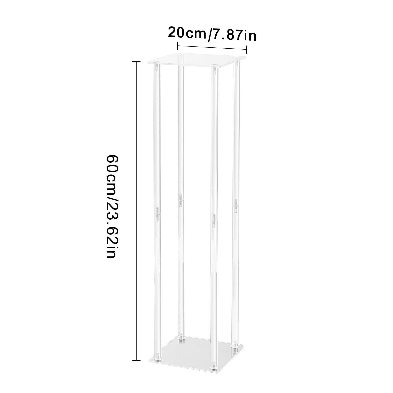 SKYSHALO 10-Piece Set of 23.6" Tall Floral Stands, Featuring Acrylic Panels, Geometric Vase Columns for Centerpieces, Ideal for Weddings, Receptions, Parties, and Home Decor