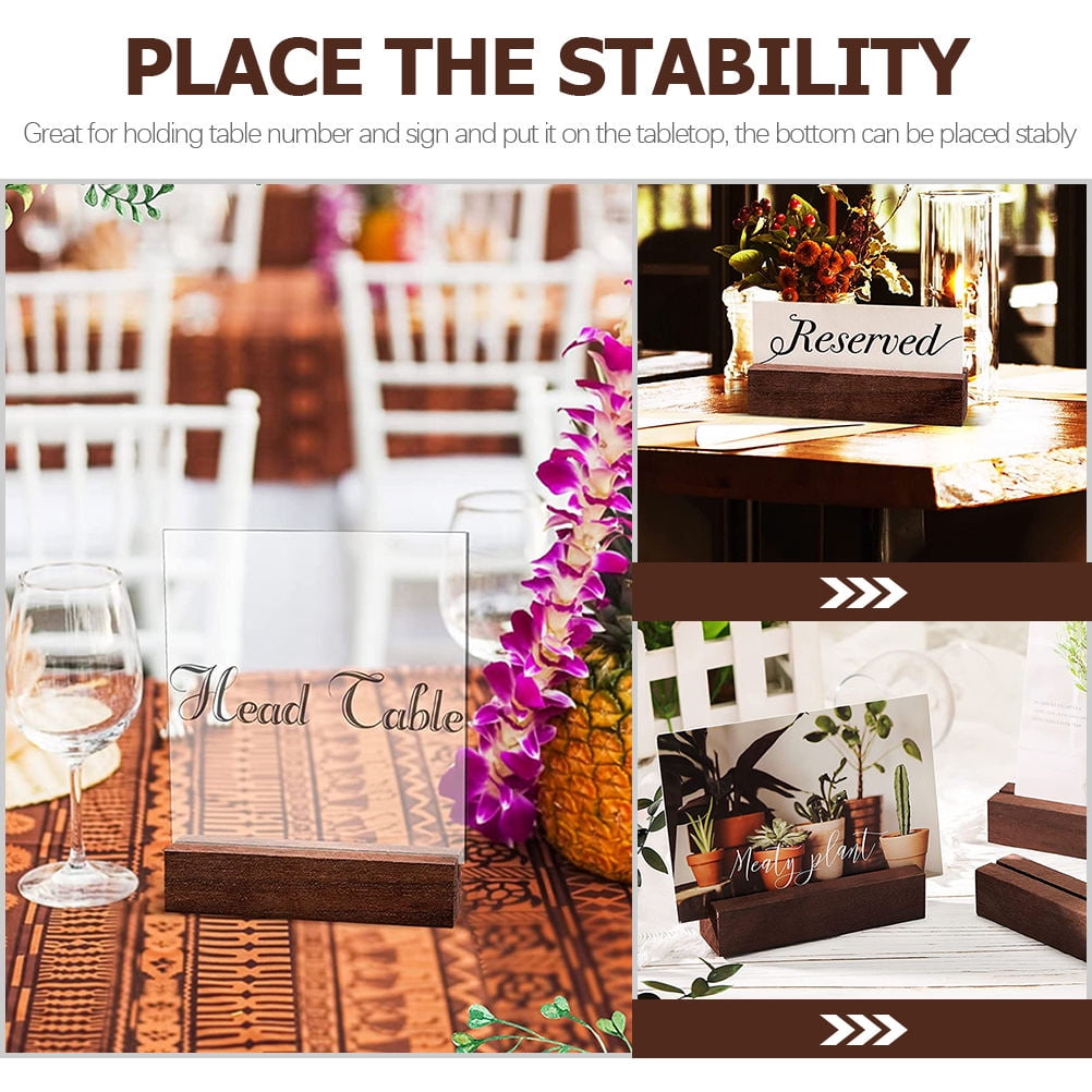 WHAMVOX  12 Pcs Rustic Place Card Holders Wooden Message Box Table Sign