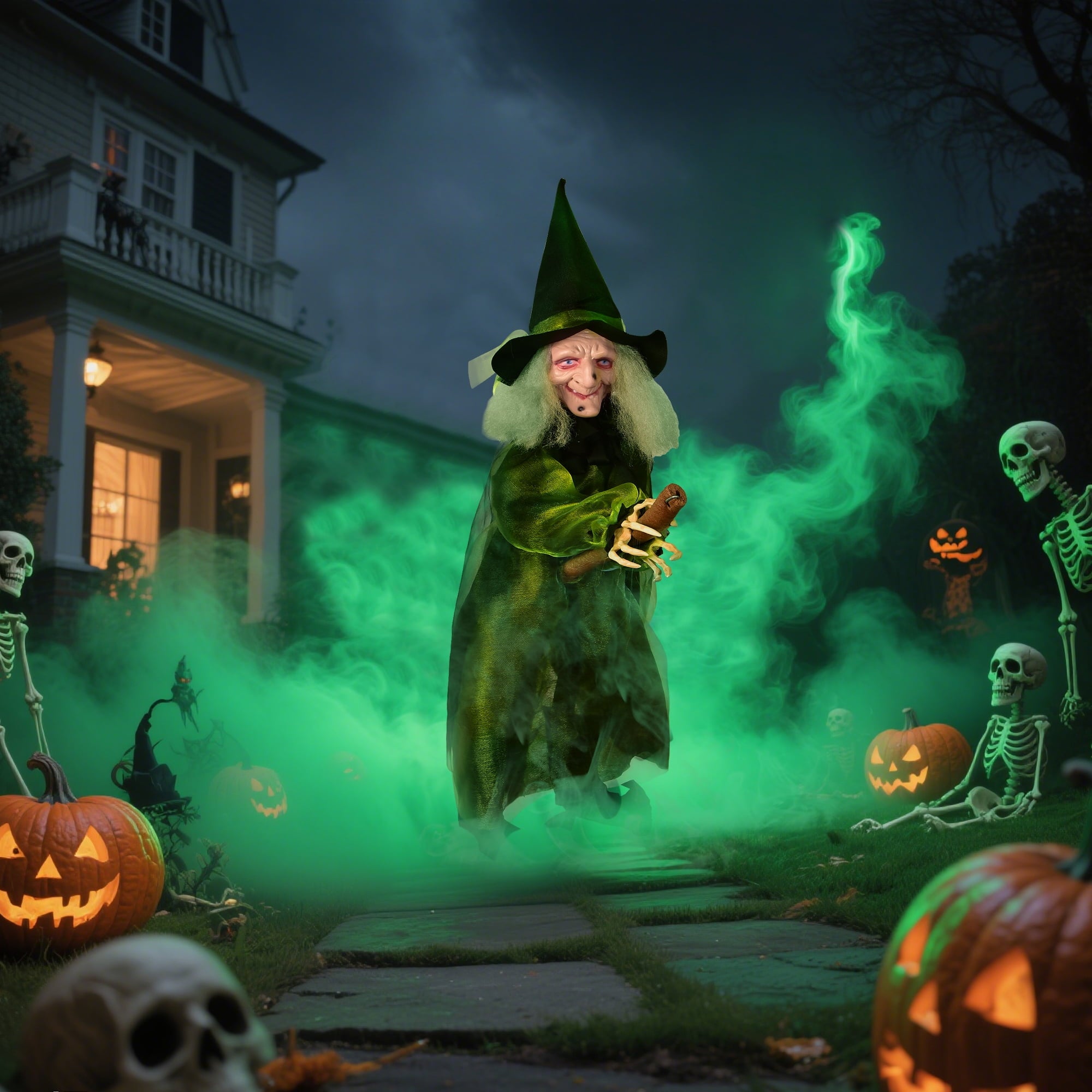 Halloween Witch Outdoor Decoraciones  Flying Witches Hanging Decor Halloween Hanging Witch Green