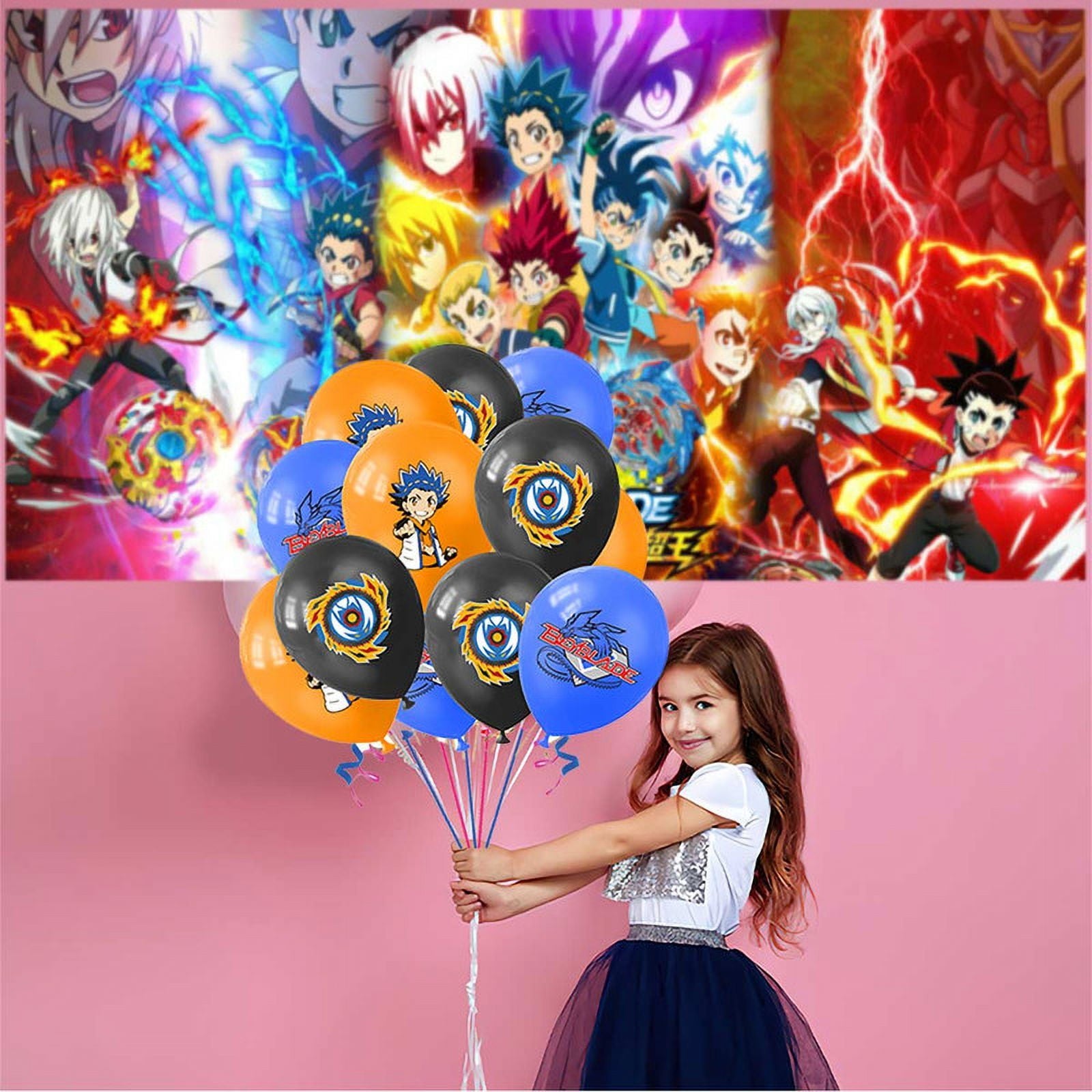 Beyblade Birthday Party Supplies Balloons Plates Decoration Cake Topper Decor Tableware Banner Backdrop
