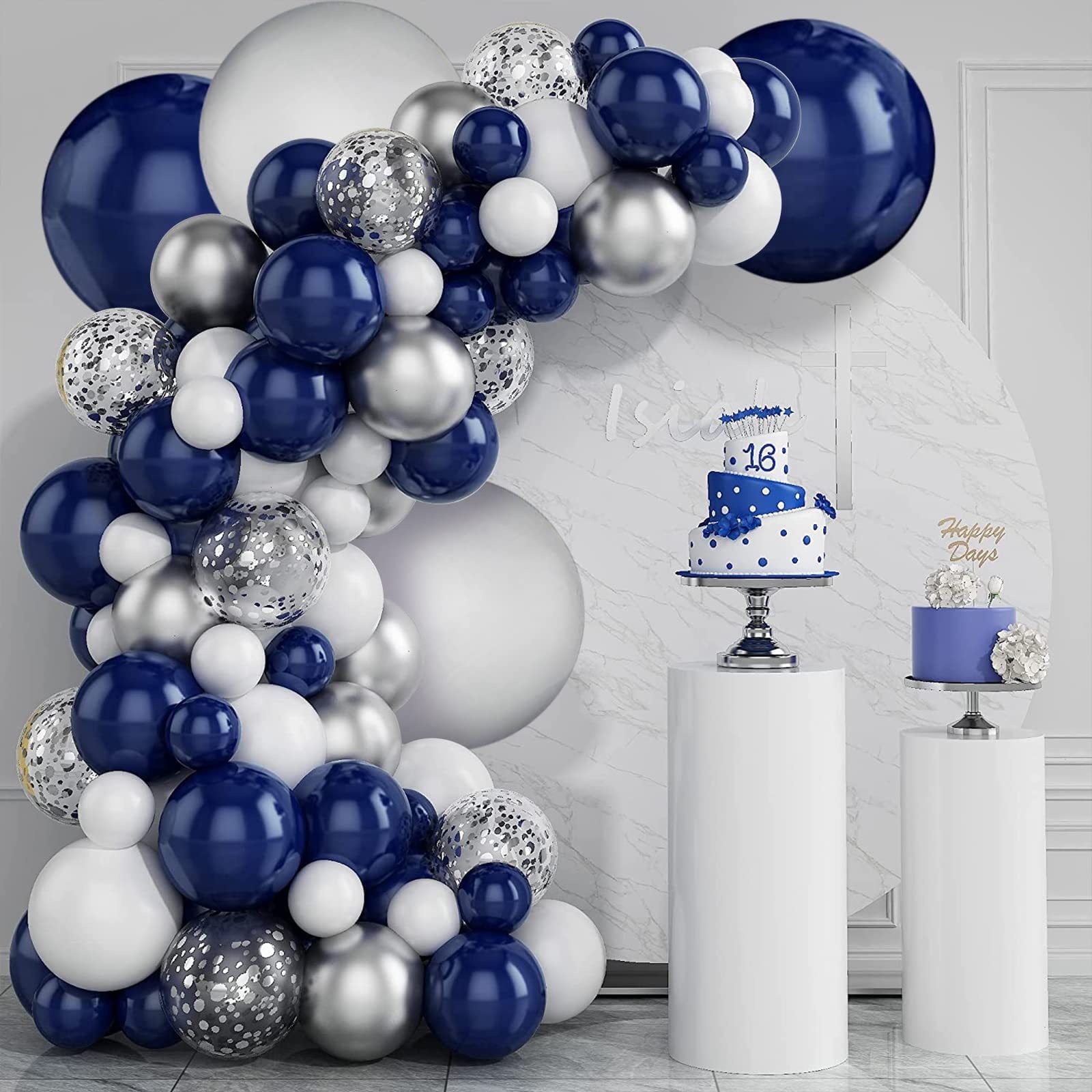 Balloon Arch Kit 8.2ft 5ft Adjustable Balloon Arch Stand Set with Water Fillable Base Balloon Clips Pump Knotter Reusable Balloon Arch Frame DIY Party Supplies for Wedding Birthday