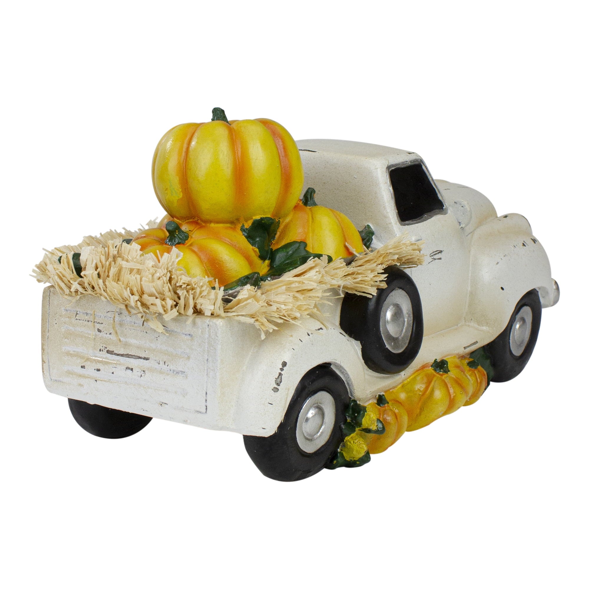 Northlight Truck Full of Pumpkins and Hay Thanksgiving Decoration - 11.25"