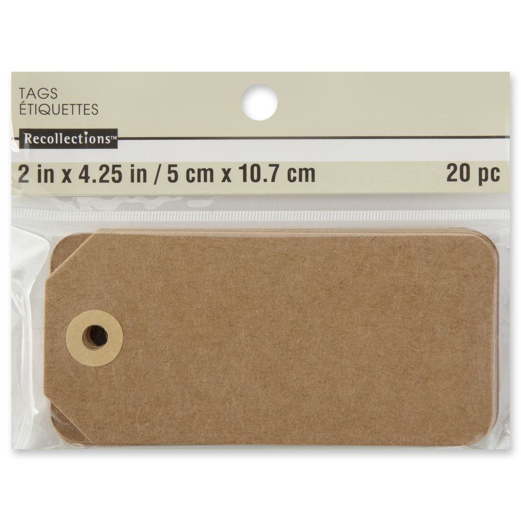 12 Packs: 20 ct. (120 total) Kraft Tags by Recollections™ - 2" x 4.25"
