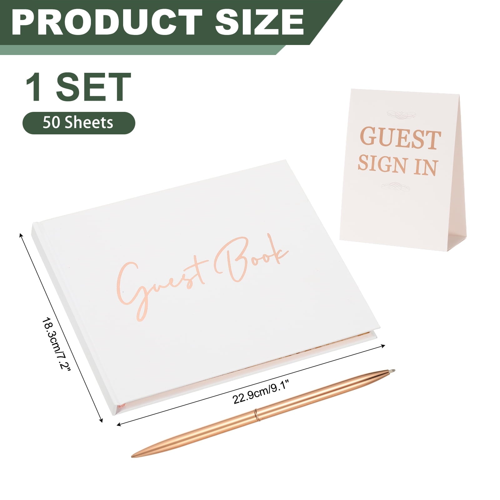 Uxcell Guest Book, 100 Pages Wedding Guest Sign in Book Reception Signature Book Party Decorations Supplies for Birthday Bridal Shower, Black