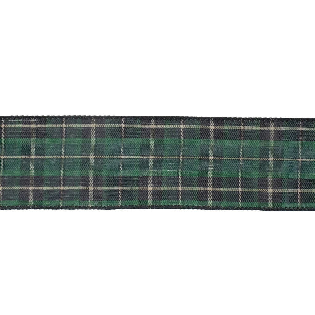Northlight 50" Green and Black Plaid 16 Loop Christmas Bow Decoration