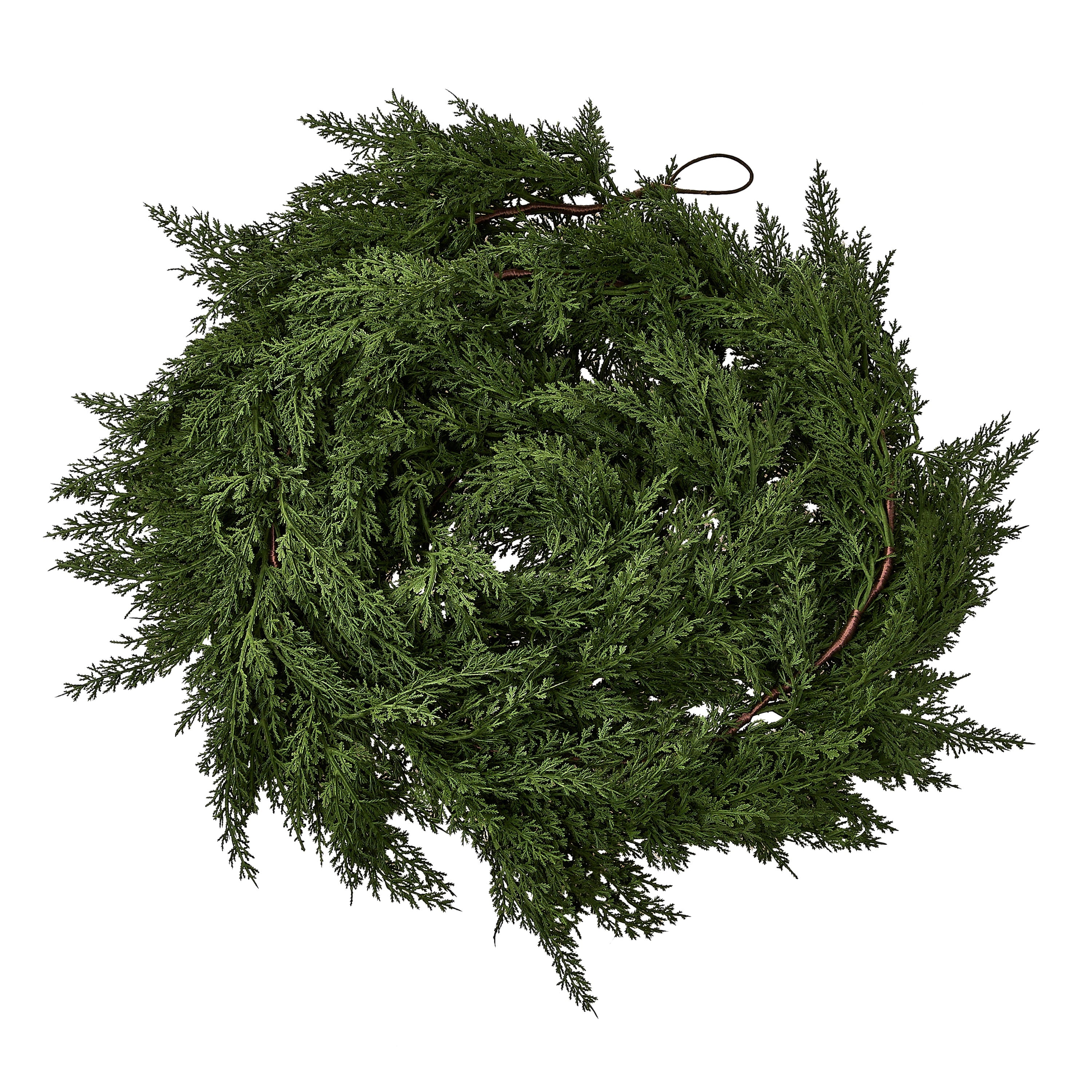 My Texas House 9ft Non-lit Natural Feel Cedar Green Artificial Christmas Garland, Soft PE