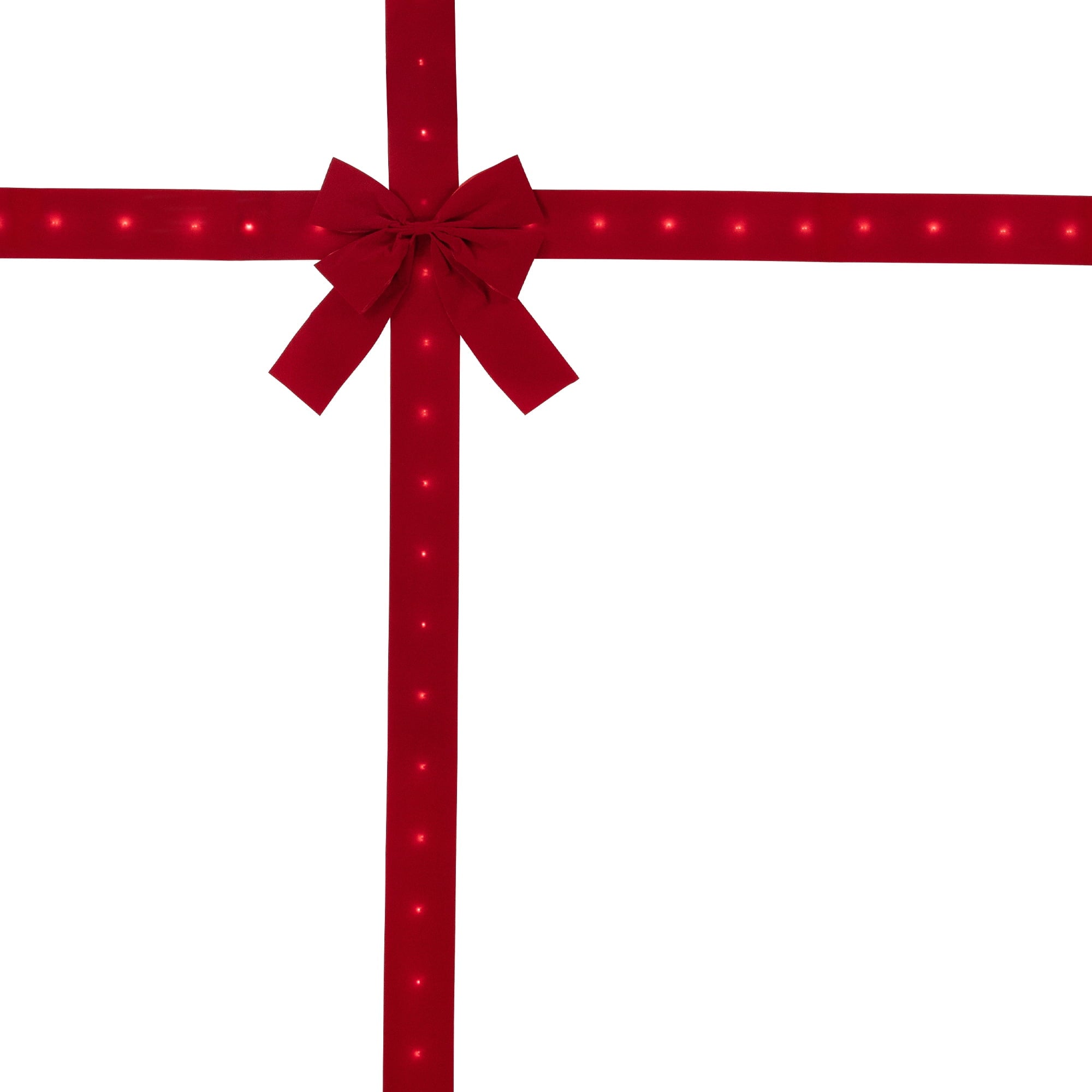 Northlight 14' Pre-Lit Battery Operated Red Velvet Christmas Door Bow
