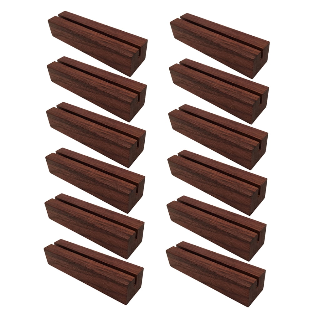 WHAMVOX  12 Pcs Rustic Place Card Holders Wooden Message Box Table Sign