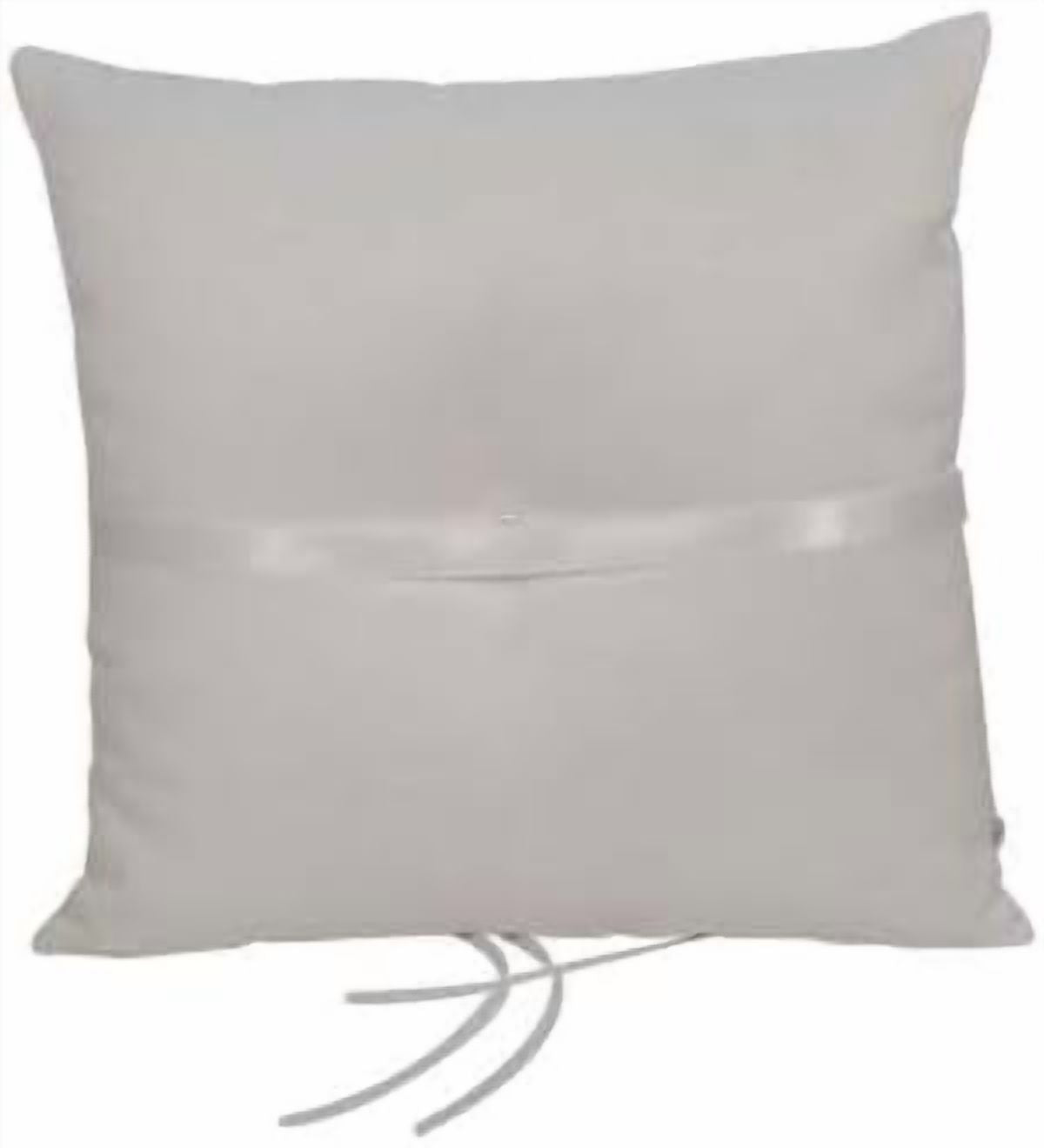 Shamrock Wedding Ring Bearer Pillow, White with Floral Embroidery White Standard