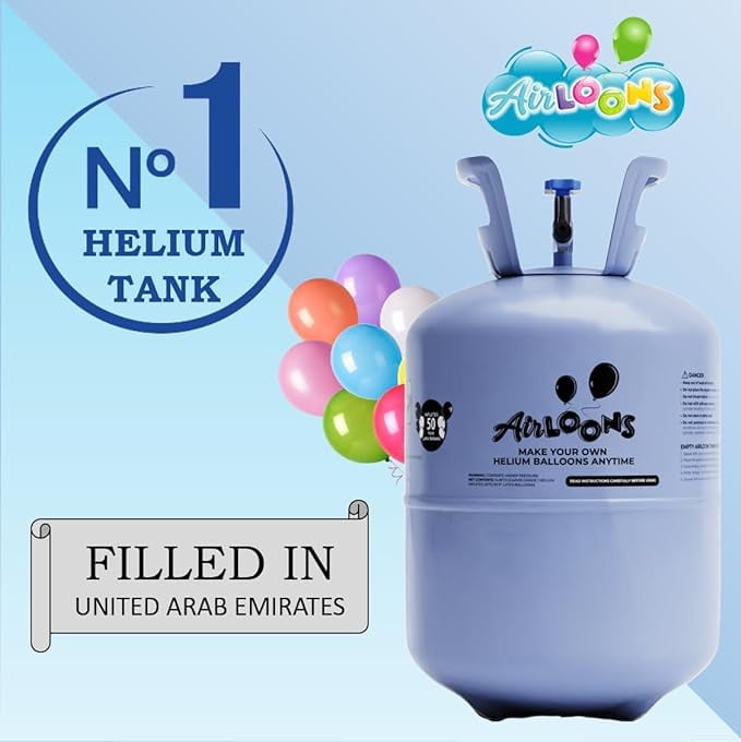 Airloons Pack of 2 Purified Helium Tank - Inflate up to 100 Latex Balloons | 14 cu. ft. Cylinder for Longer Float Time | Balloon Pump Kit for Birthday Decorations, Valentine's Day Home Decorations