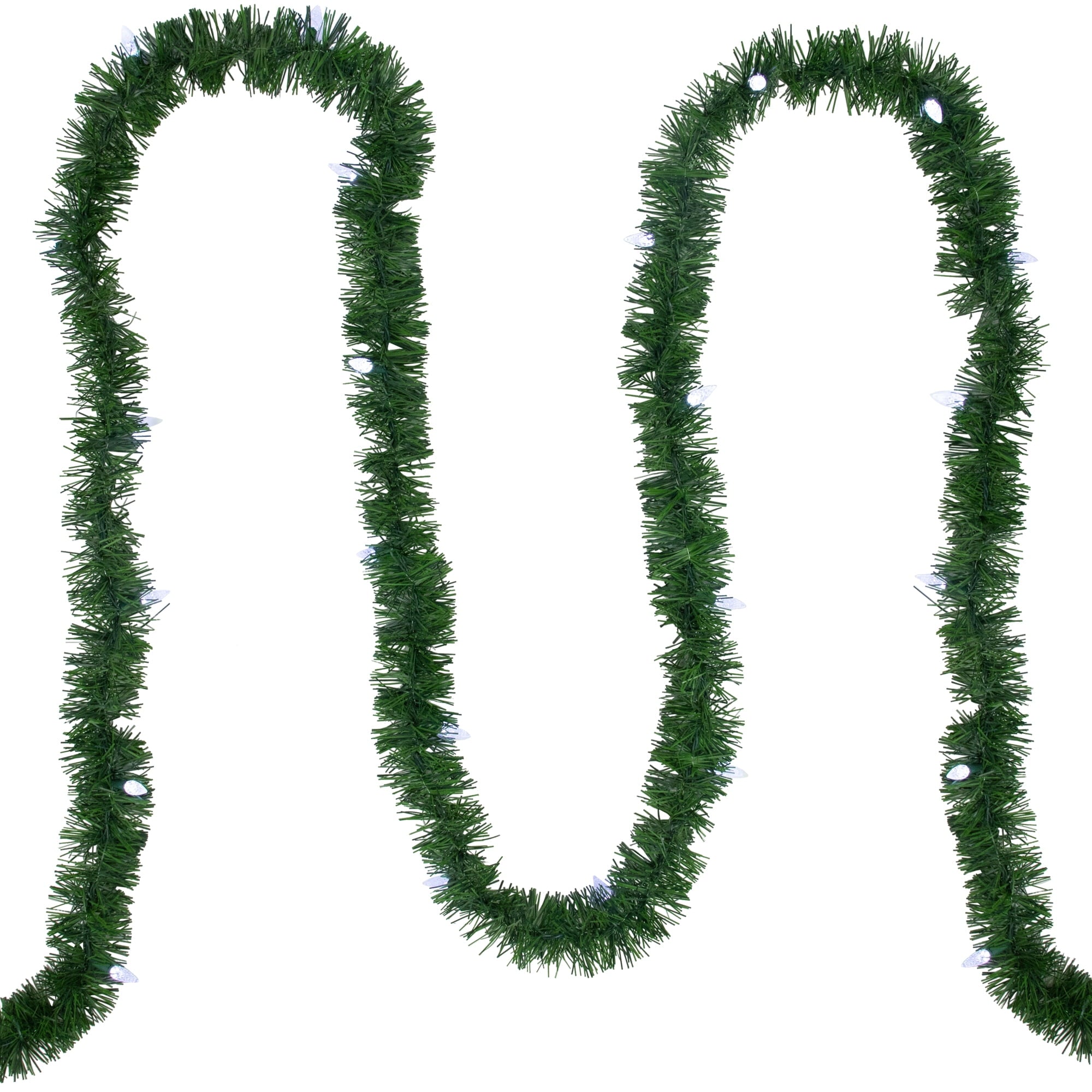 Northlight 18' x 3" Pre-Lit Pine Artificial Christmas Garland, Pure White LED Faceted Lights