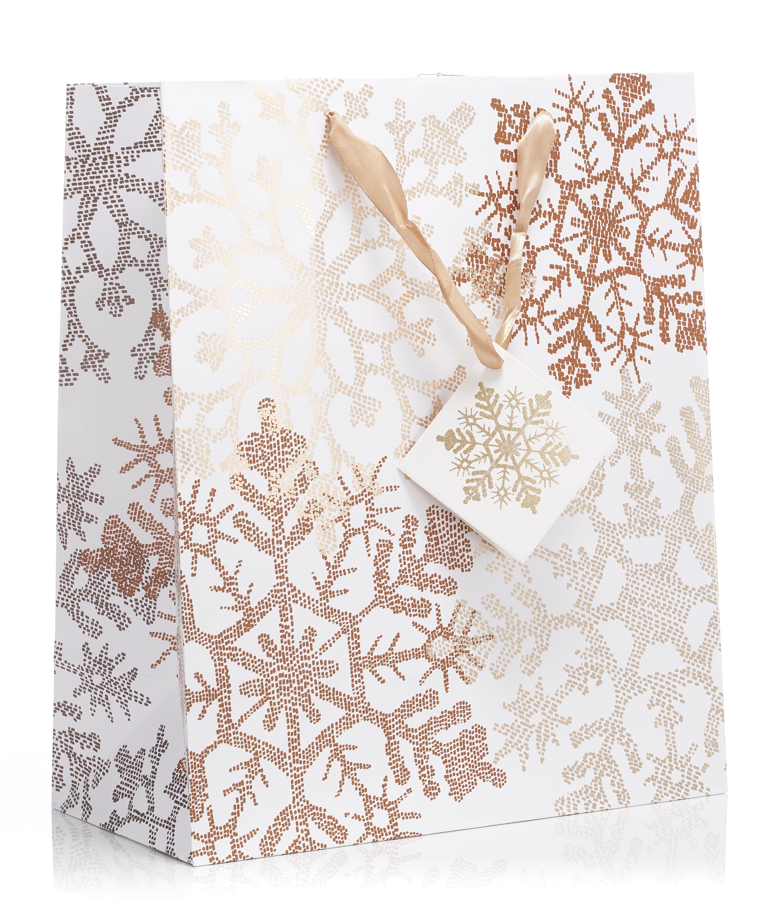 Christmas Large Holiday Gift Bags with Foil Hot Stamps (Pack of 12)