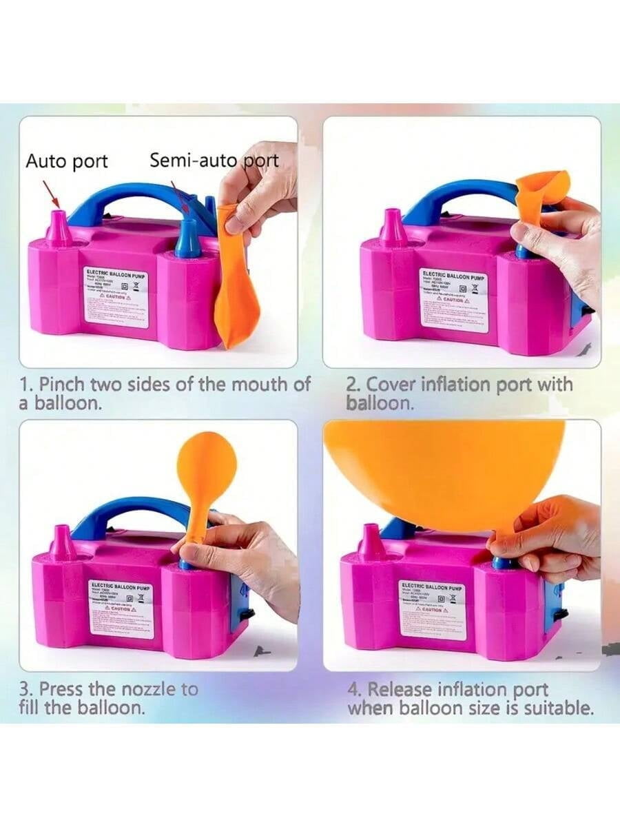 FTHUI   Portable Electric Balloon Pump/Electric Balloon Inflator Decoration, Suitable For Parties, Gifts, Wedding Celebrations, Holiday Party Decoration, Balloon Pump,Red