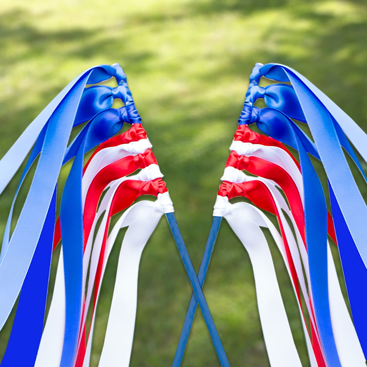 Patriotic Single Face Satin Ribbon Set, Red, White & Blue, 5/8" x 300 Yards by Gwen Studios