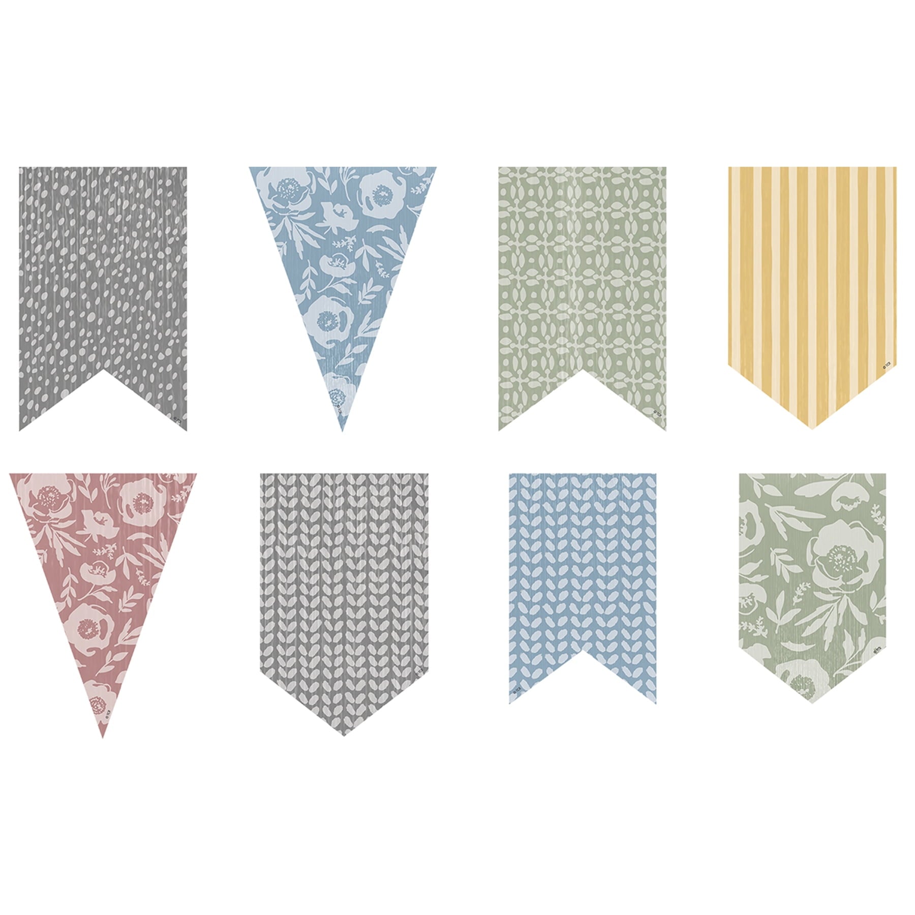 Teacher Created Resources Classroom Cottage Pennants Accents - Assorted Sizes, 60 Per Pack, 3 Packs